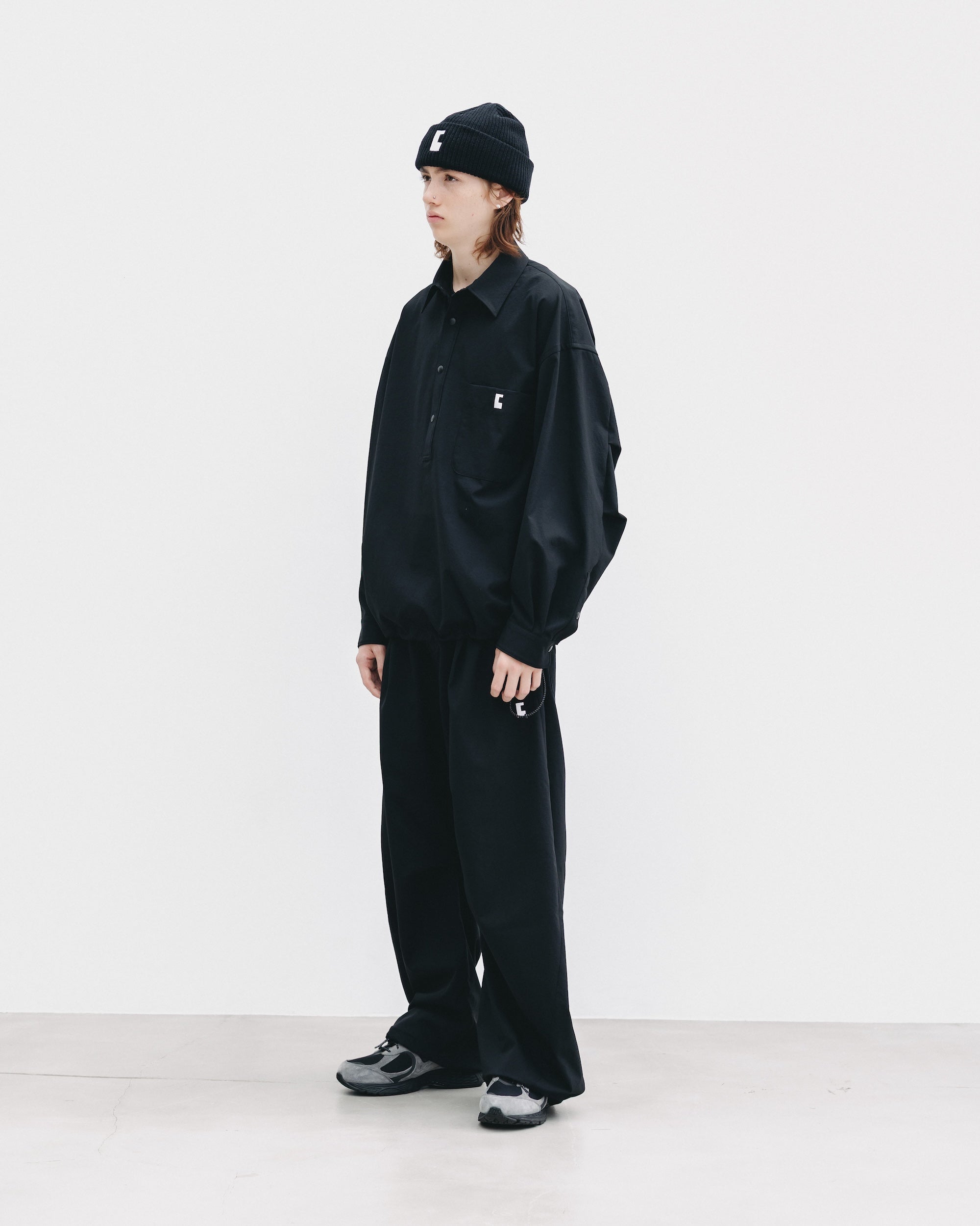 【9.20 SAT 20:00- IN STOCK】CITY UNIFORM L/S PULLOVER SHIRT (BLACK)