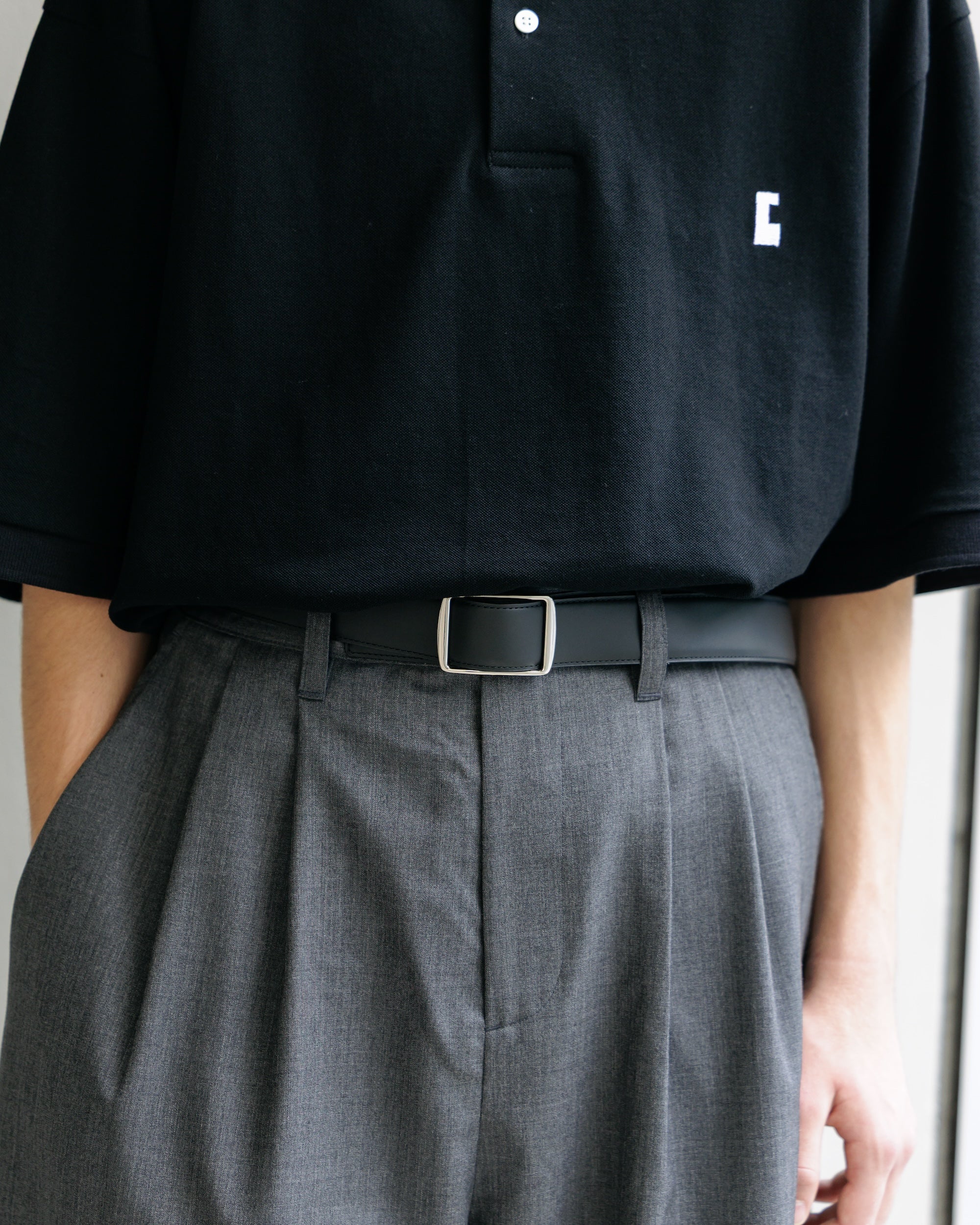 【9.6 SAT 20:00- IN STOCK】HOLELESS ESSENTIAL LEATHER BELT (BLACK)
