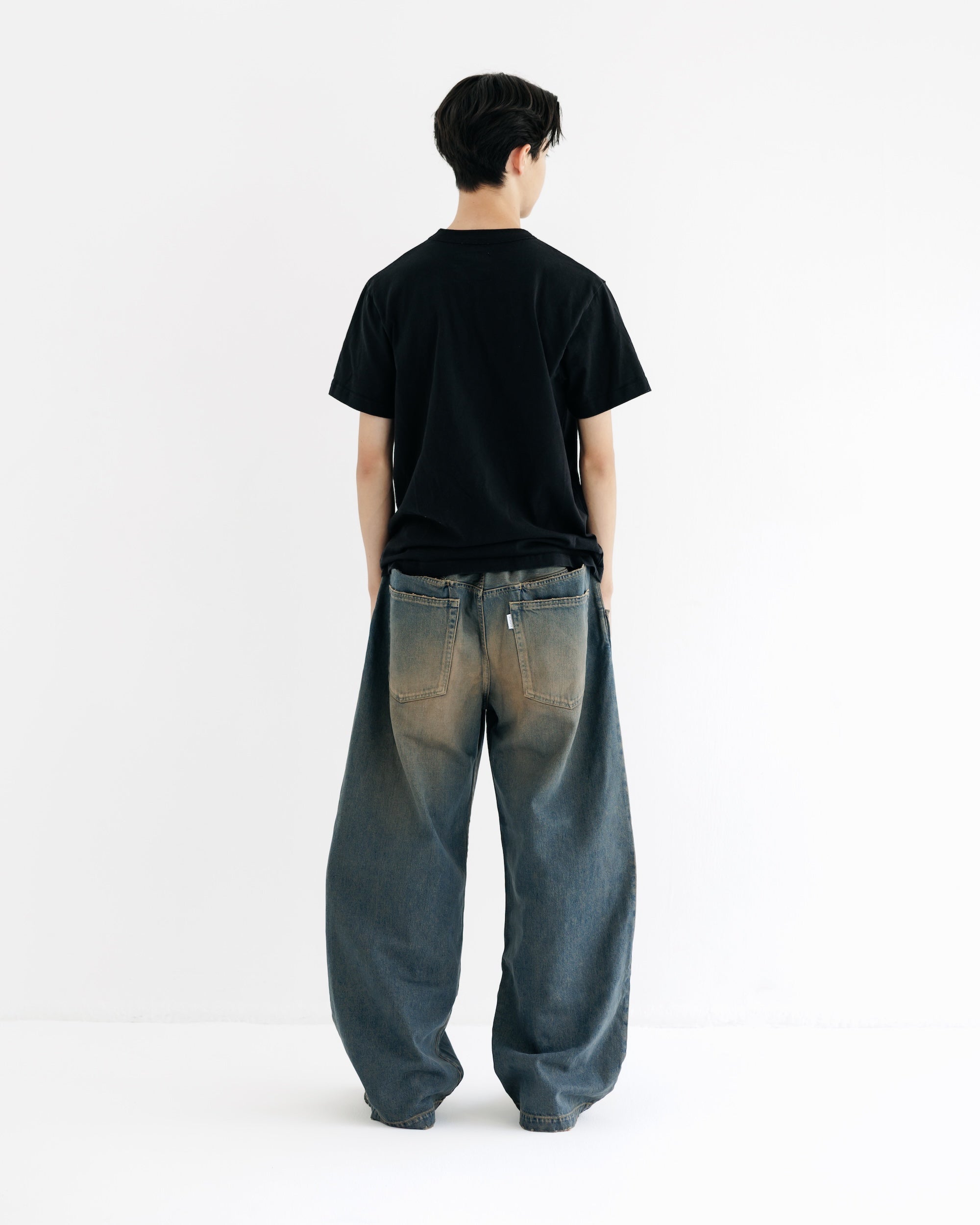 【8.30 SAT 20:00- IN STOCK】VINTAGE DYED SELVEDGE DENIM WIDE PANTS (VINTAGE BROWN)