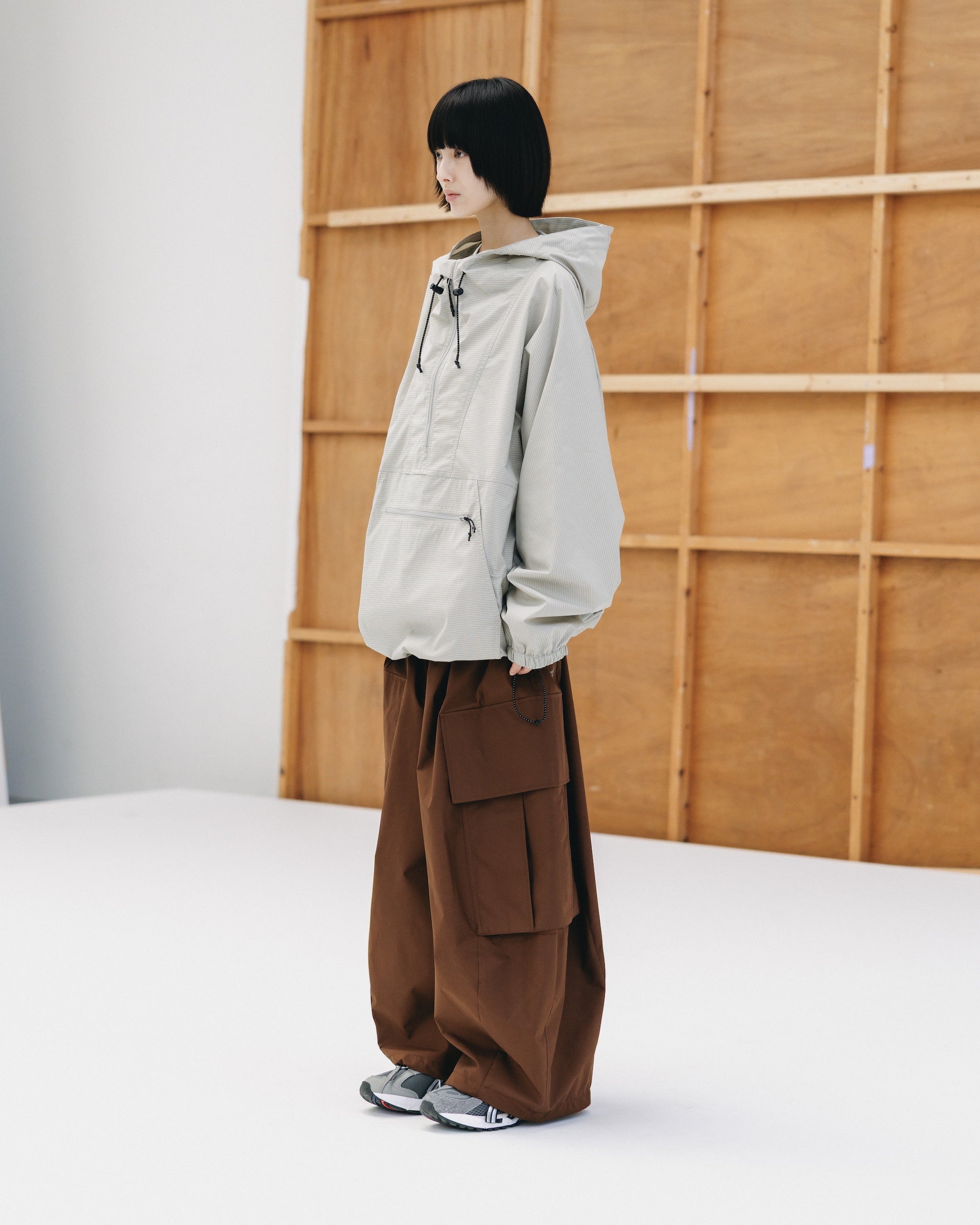 PACKABLE CITY ANORAK PARKA (BEIGE(MINI GRAPH CHECK))