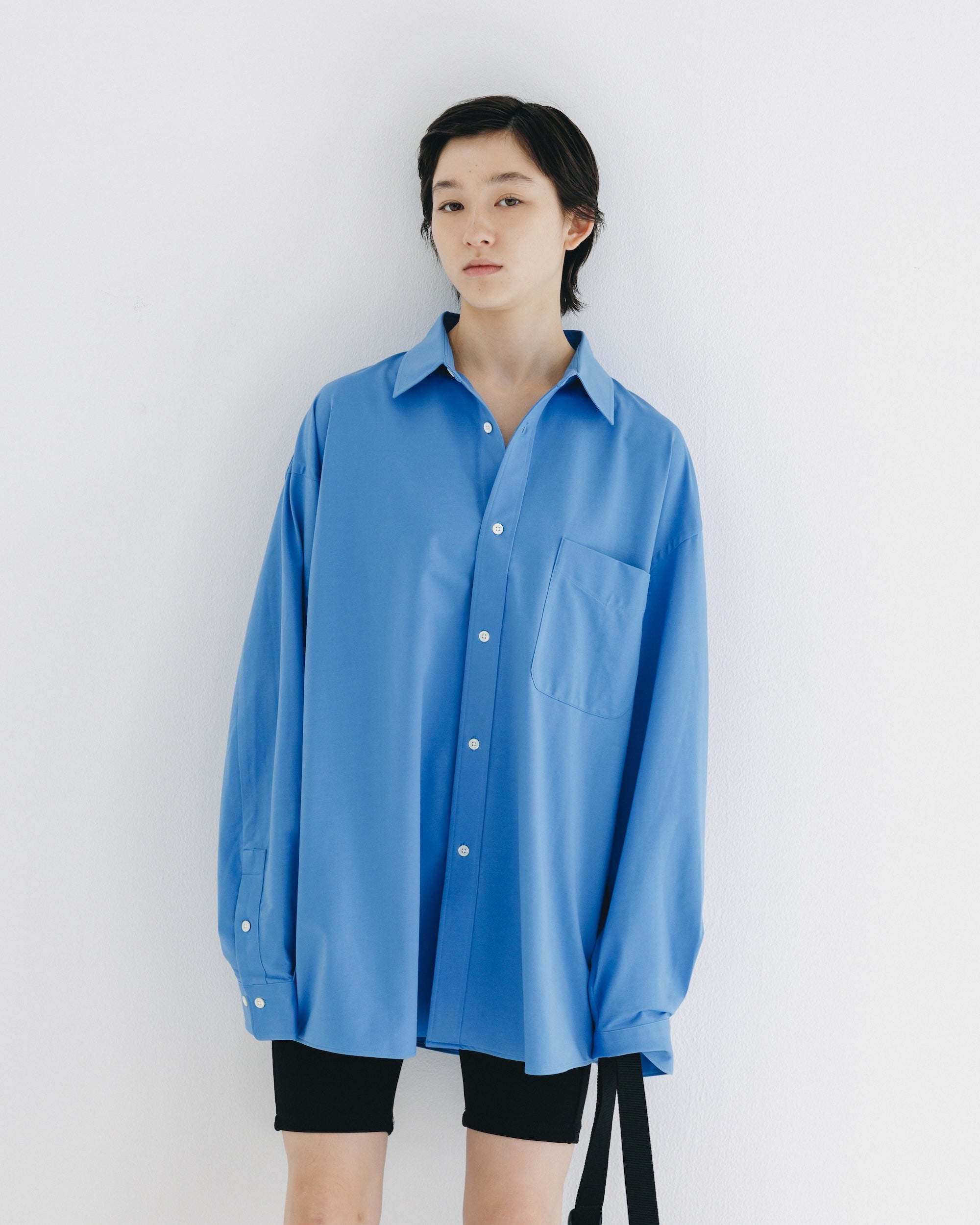 【9.17 WED 20:00- IN STOCK】46G KNIT EVERYDAY L/S SHIRT (SAX BLUE)