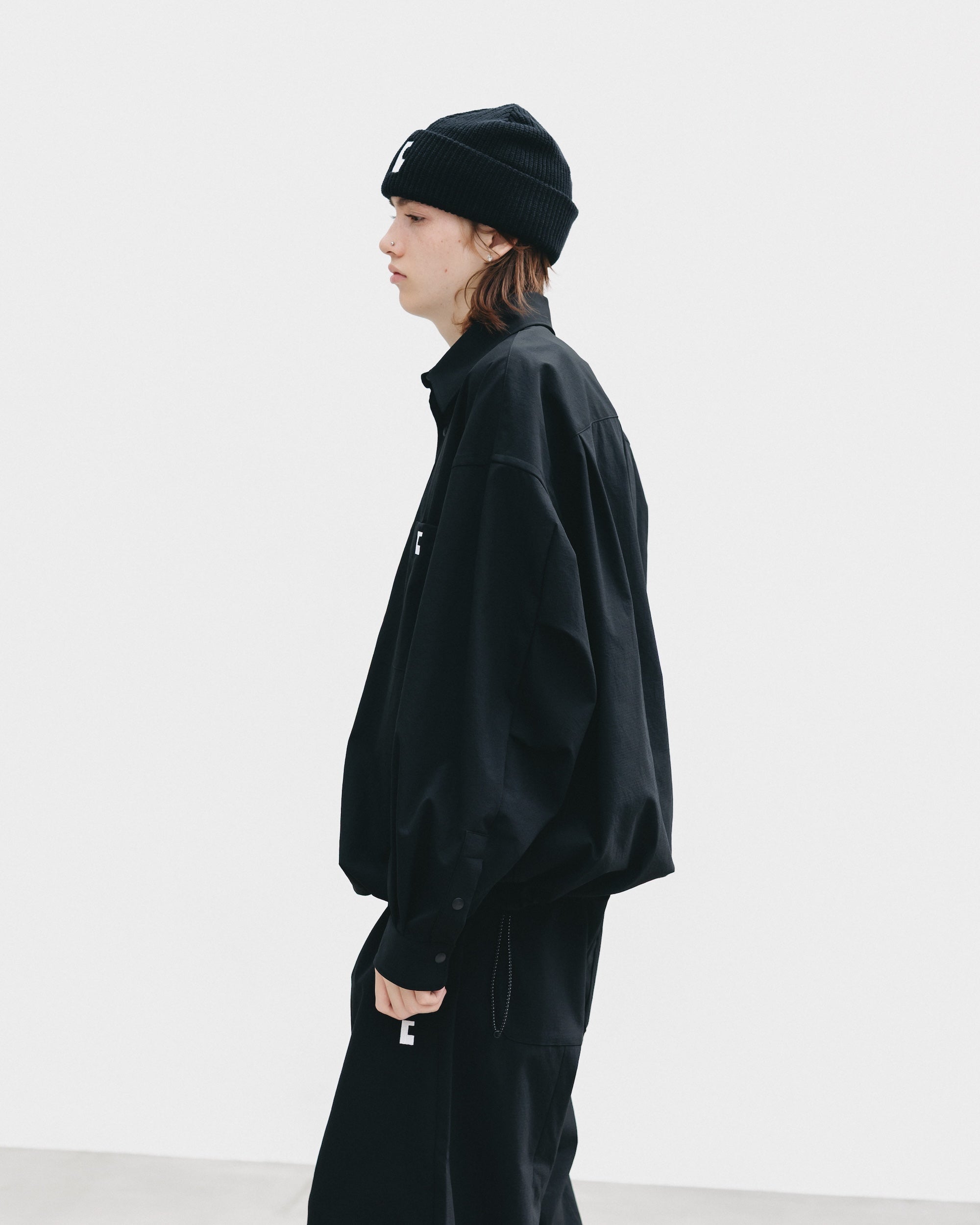 【9.20 SAT 20:00- IN STOCK】CITY UNIFORM L/S PULLOVER SHIRT (BLACK)