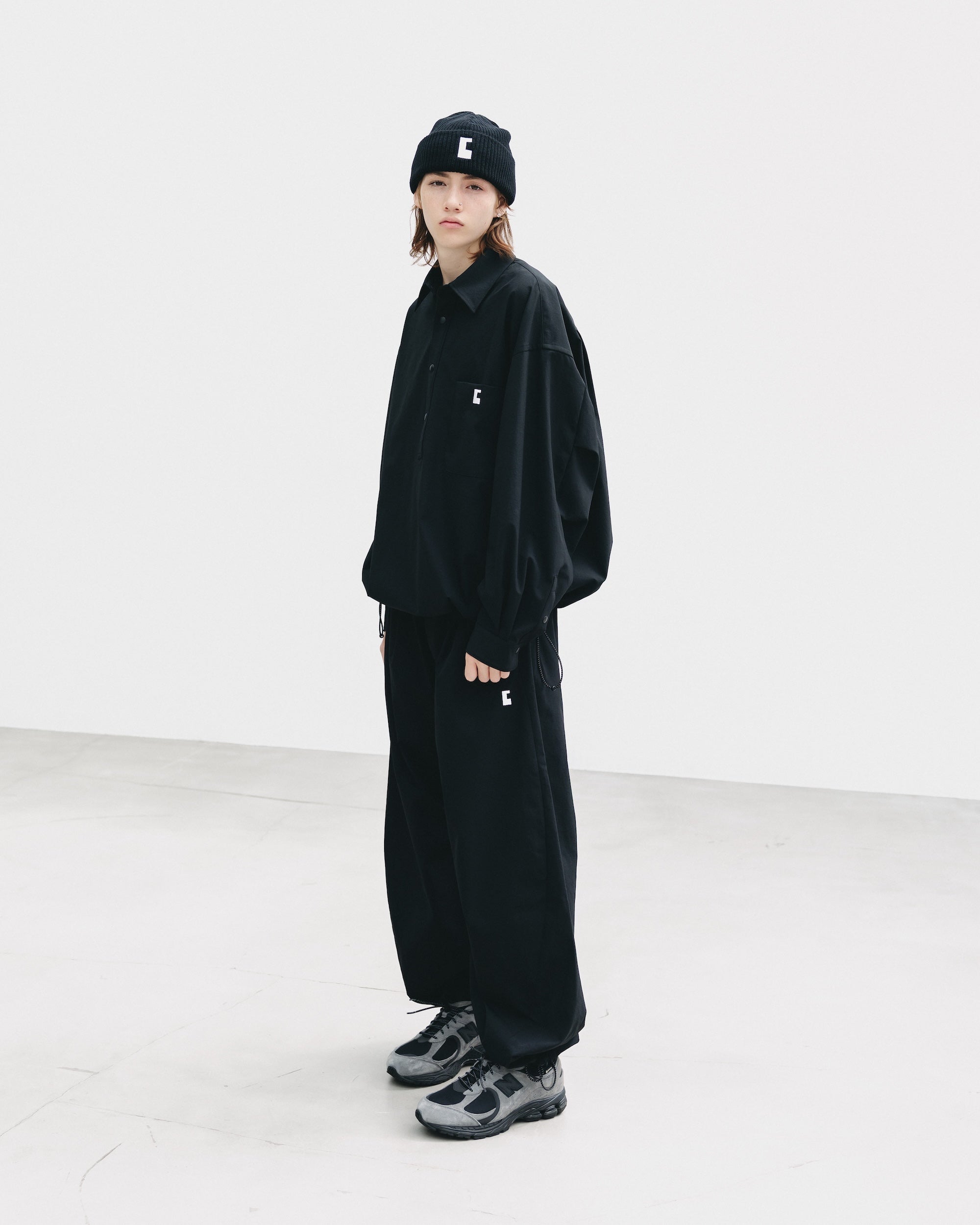 【9.20 SAT 20:00- IN STOCK】CITY UNIFORM L/S PULLOVER SHIRT (BLACK)