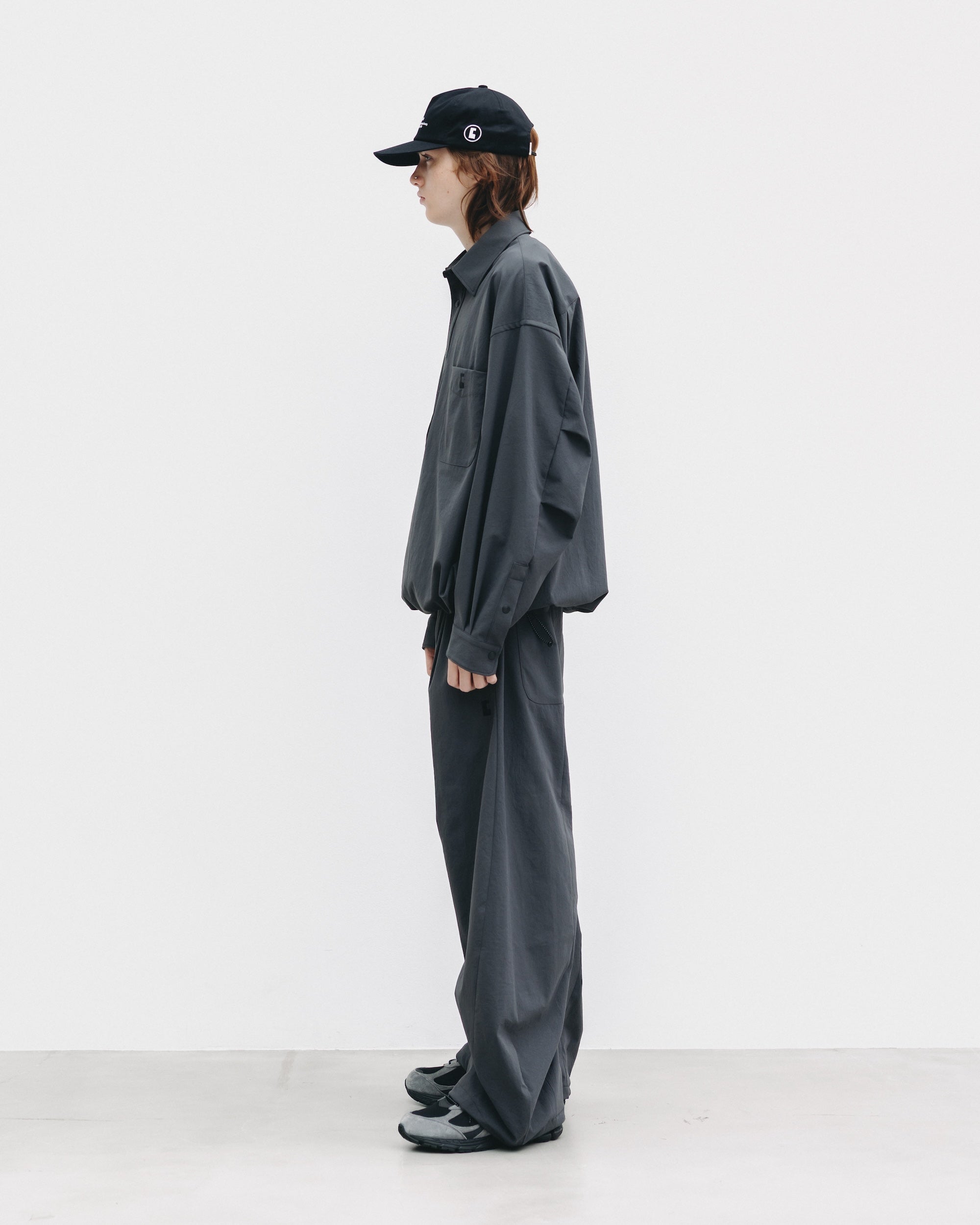 【9.20 SAT 20:00- IN STOCK】CITY UNIFORM BARREL LEG EASY PANTS (GRAY)