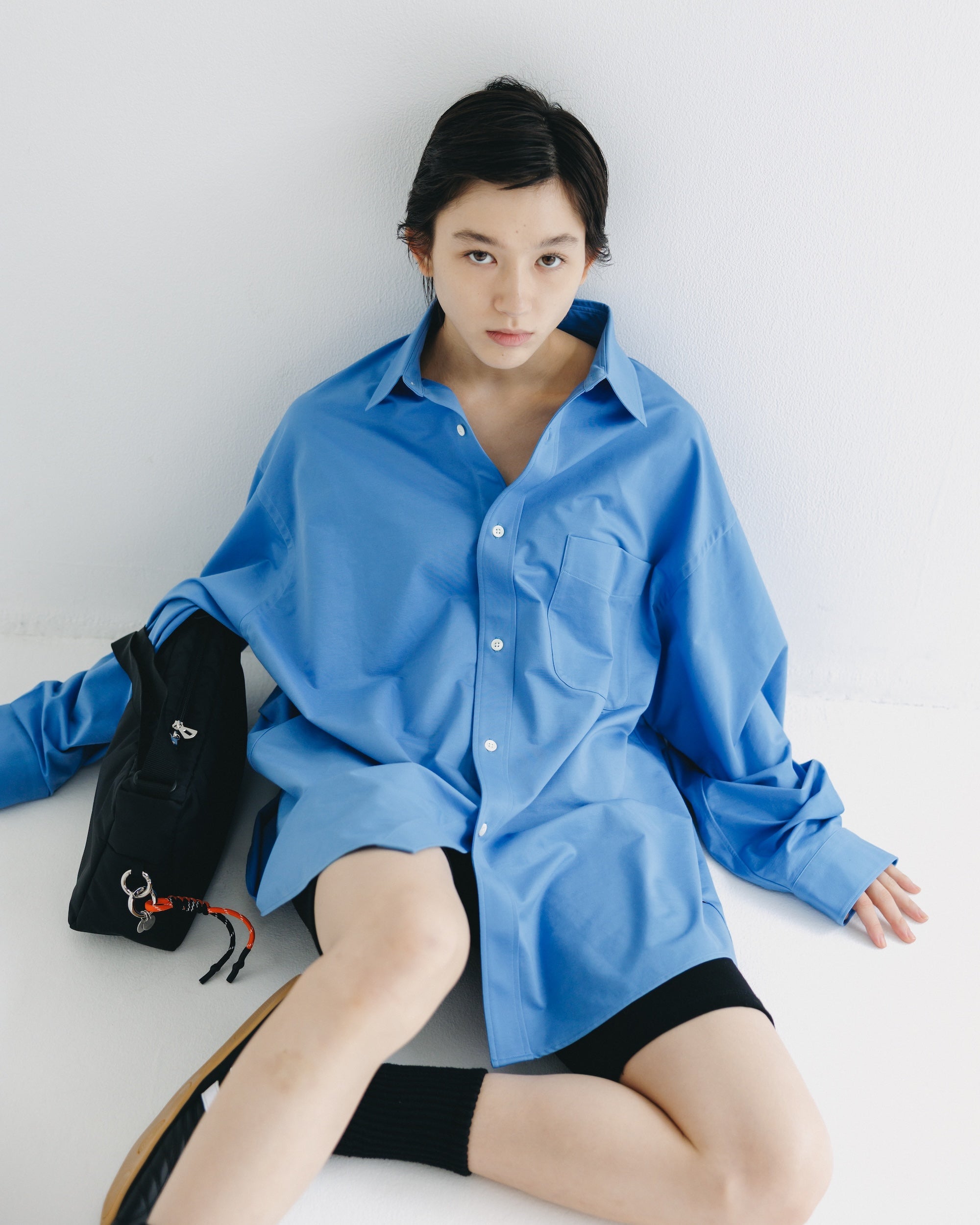 【9.17 WED 20:00- IN STOCK】46G KNIT EVERYDAY L/S SHIRT (SAX BLUE)