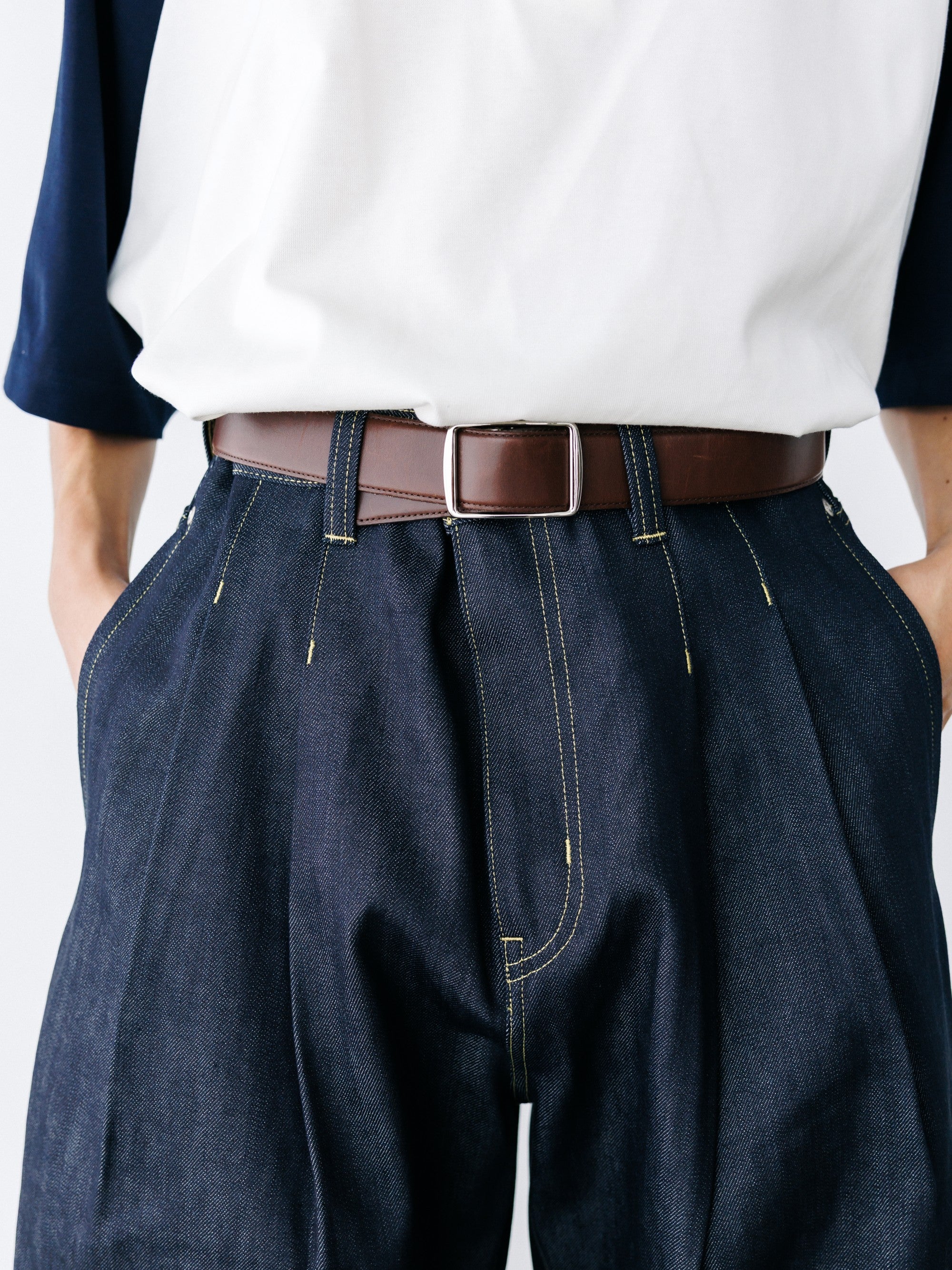 【8.19 WED 20:00- IN STOCK】HOLELESS ESSENTIAL LEATHER BELT (BROWN)