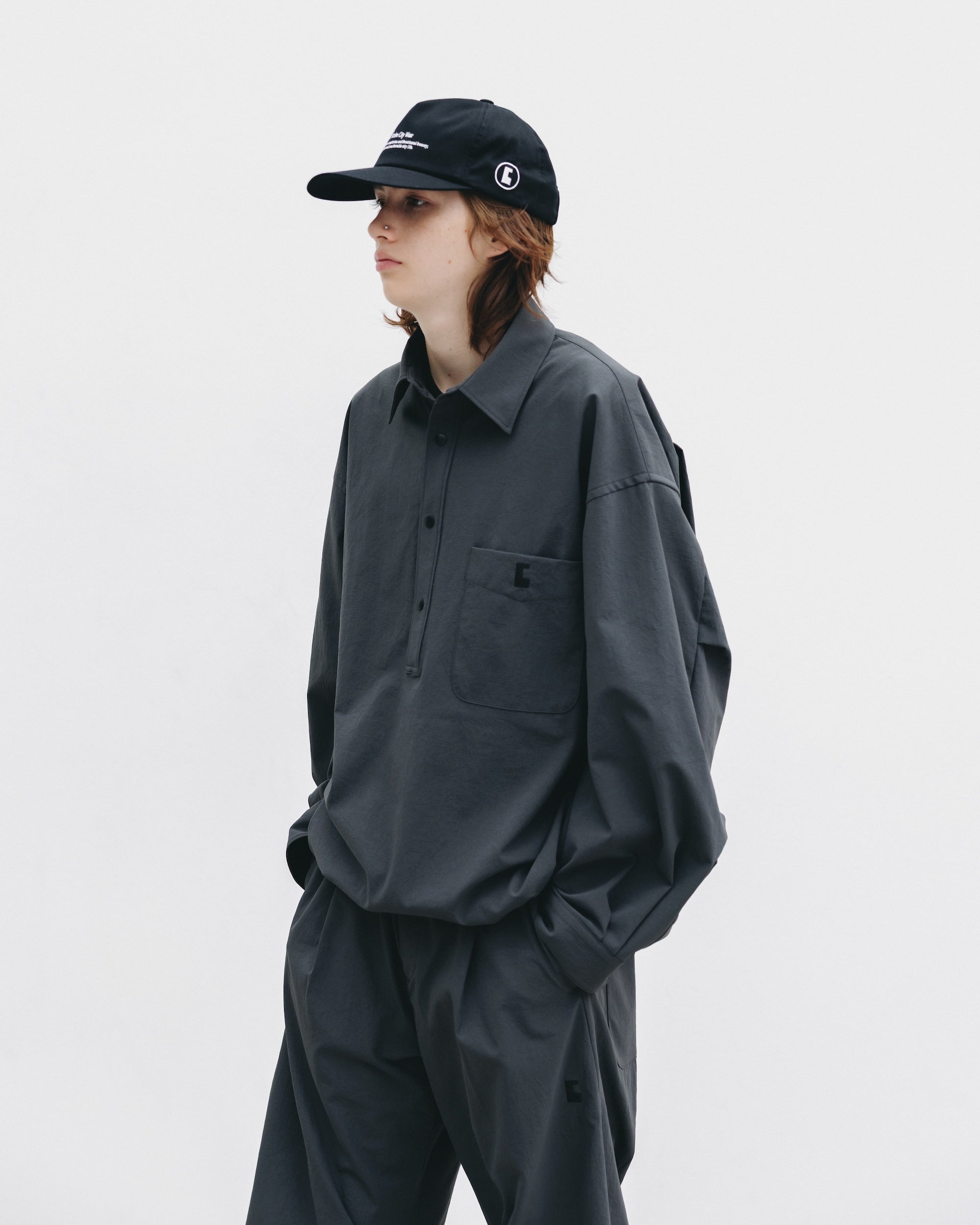 【9.20 SAT 20:00- IN STOCK】CITY UNIFORM L/S PULLOVER SHIRT (GRAY)