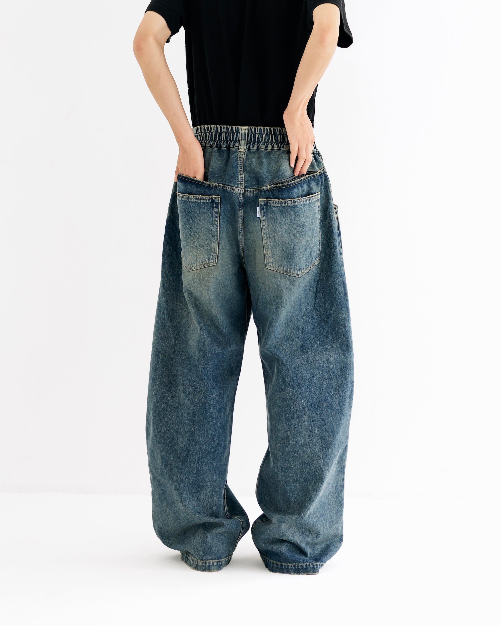 【8.30 SAT 20:00- IN STOCK】VINTAGE DYED SELVEDGE DENIM WIDE PANTS (VINTAGE INDIGO)