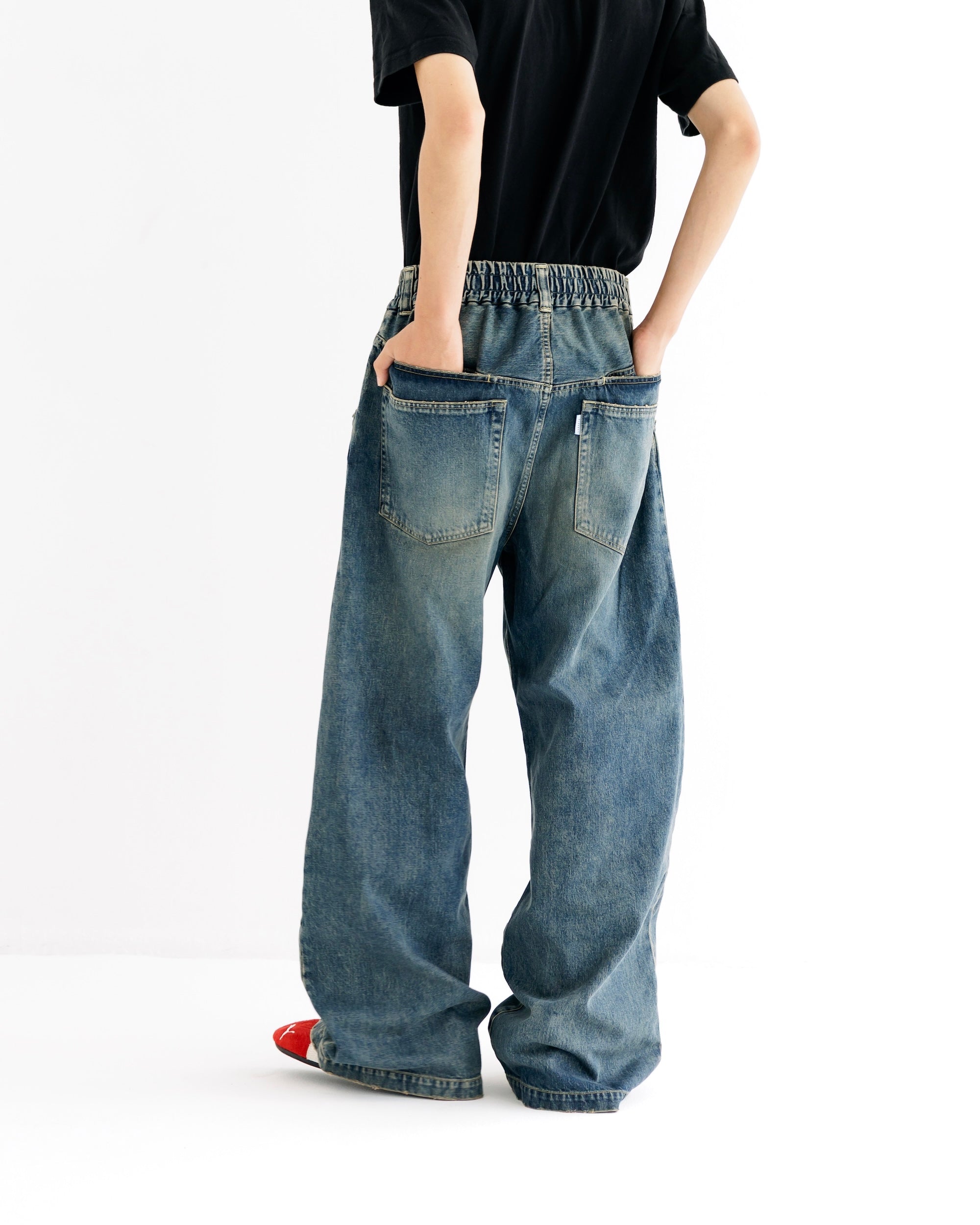 【8.30 SAT 20:00- IN STOCK】VINTAGE DYED SELVEDGE DENIM WIDE PANTS (VINTAGE INDIGO)
