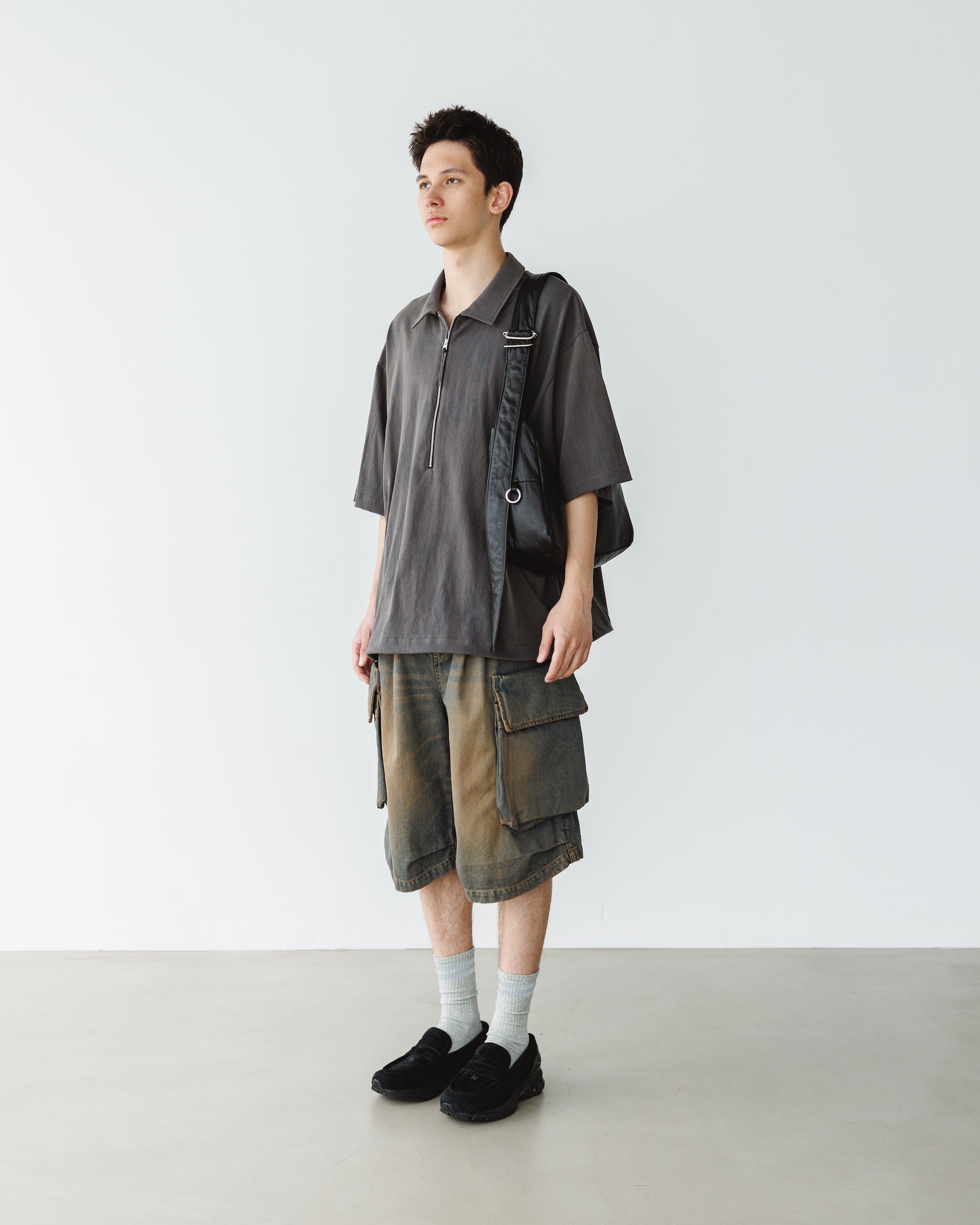 CITY S/S HALF ZIP SHIRT (BLACK)