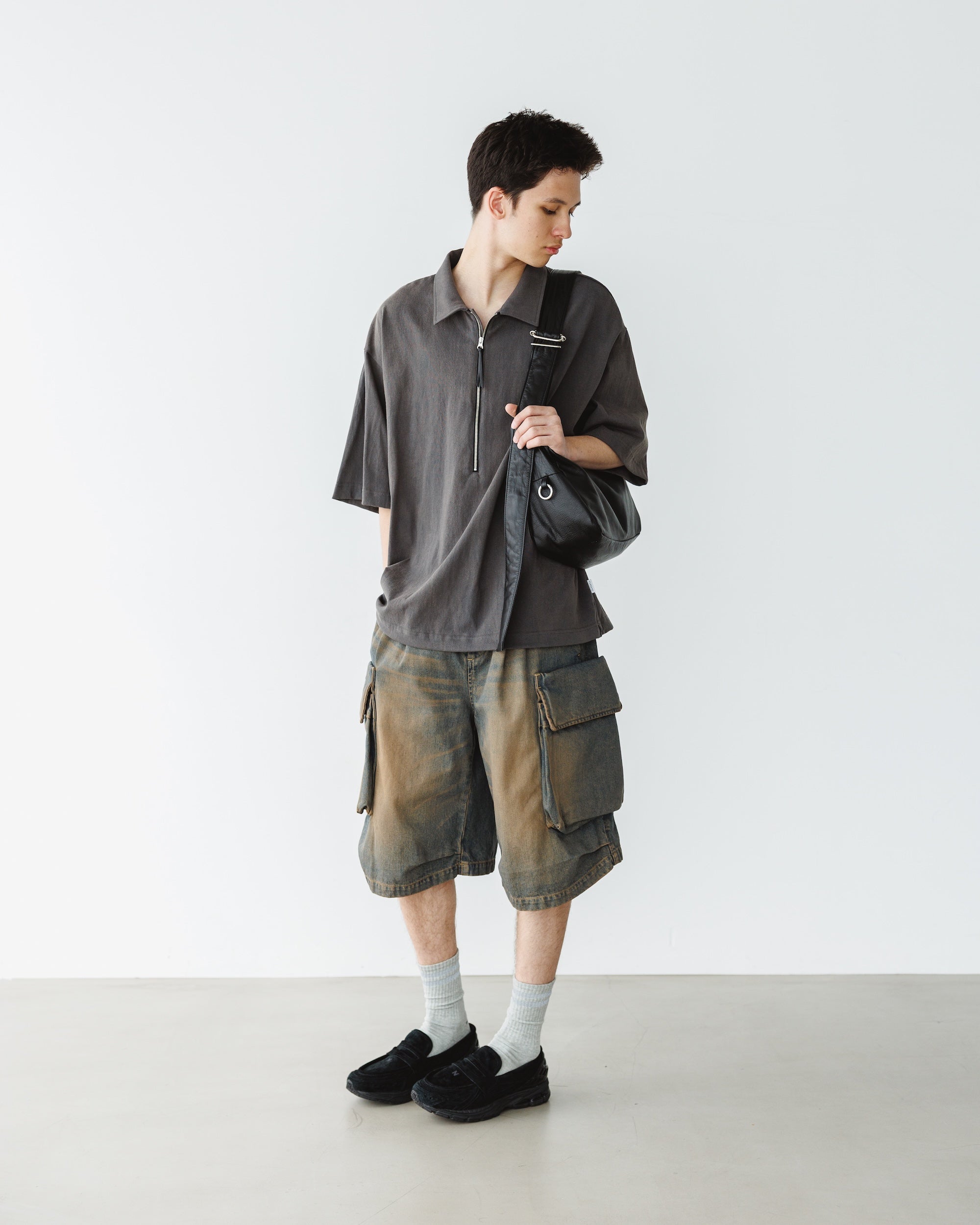 CITY S/S HALF ZIP SHIRT (BLACK)