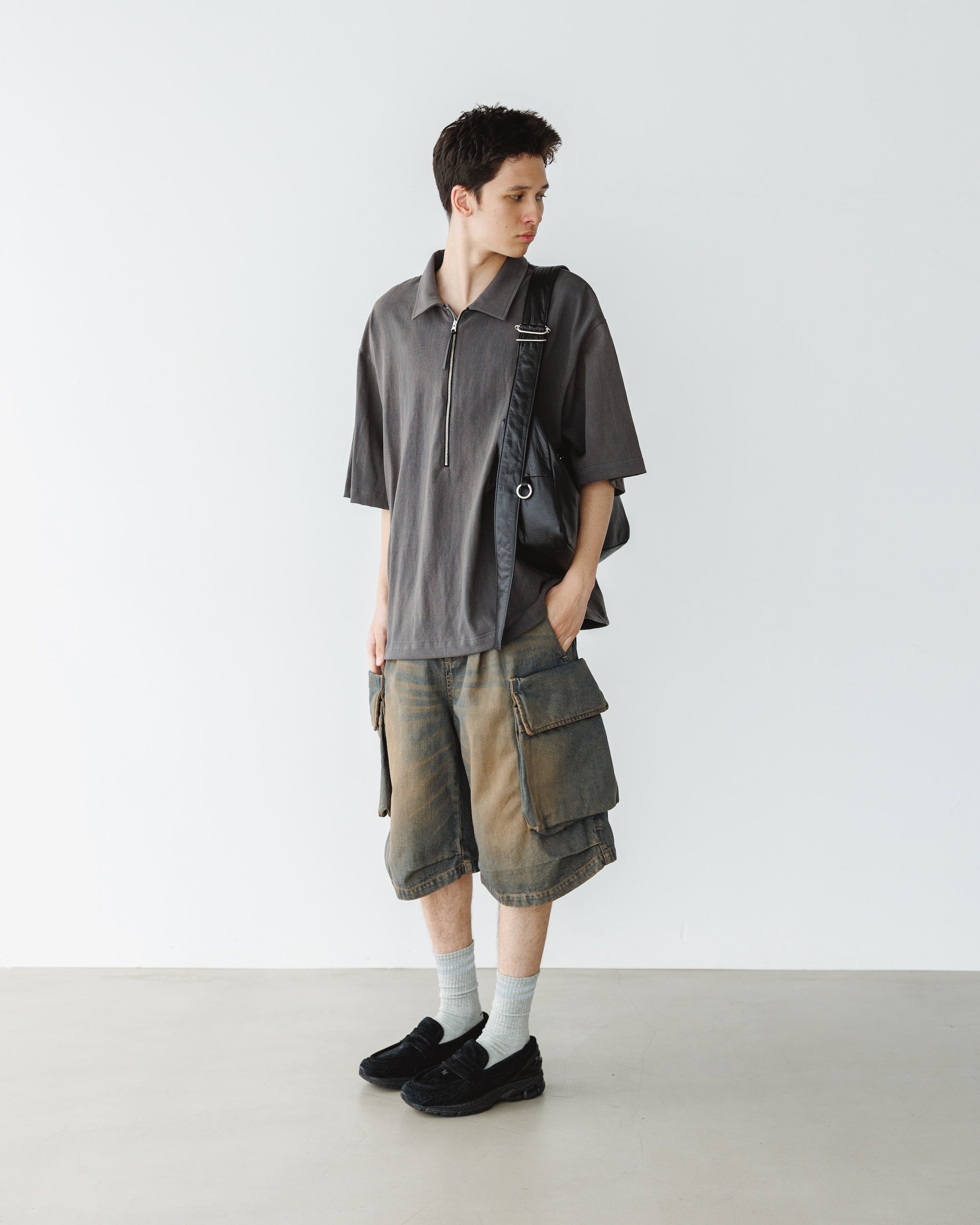 CITY S/S HALF ZIP SHIRT (BLACK)