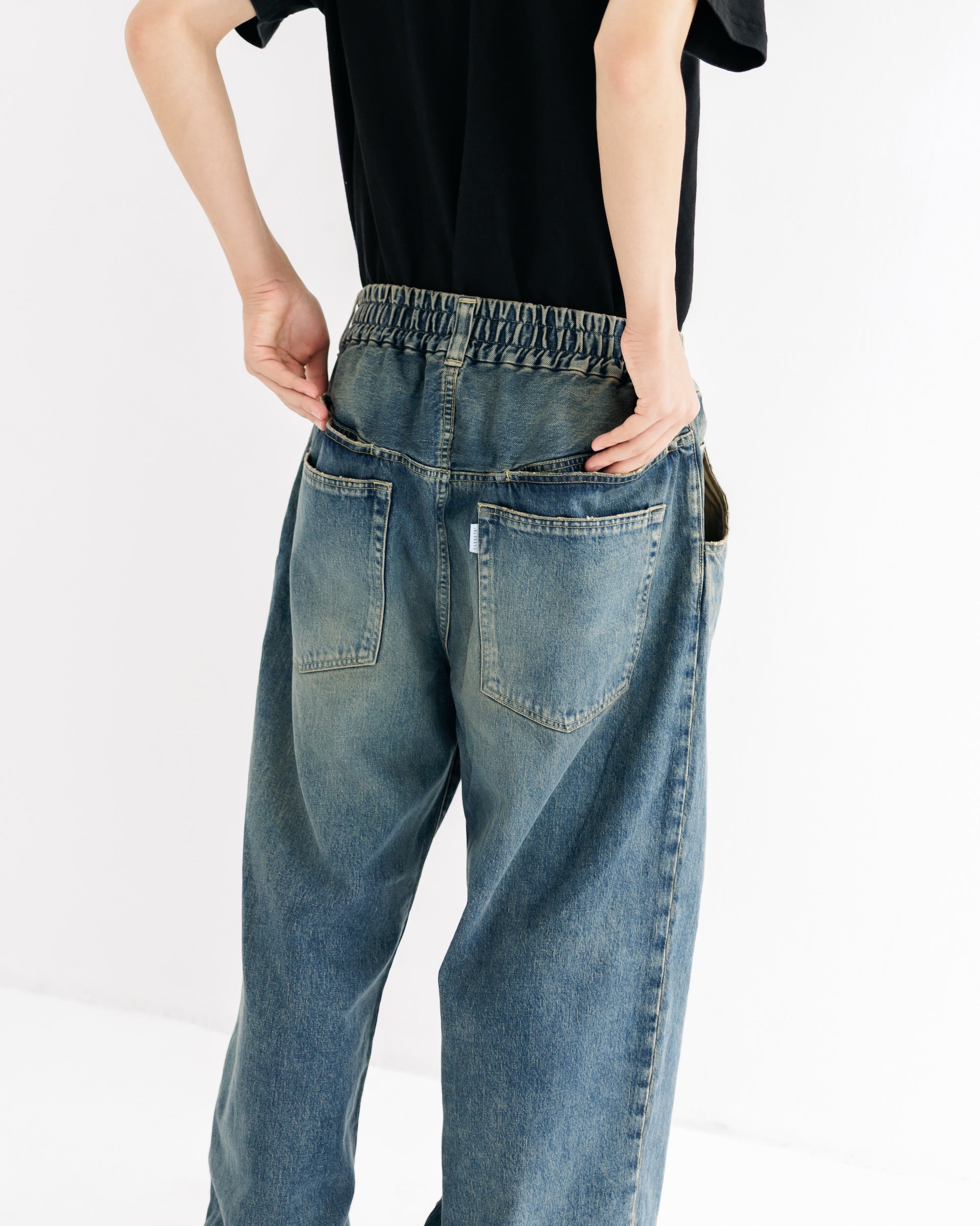 【8.30 SAT 20:00- IN STOCK】VINTAGE DYED SELVEDGE DENIM WIDE PANTS (VINTAGE INDIGO)