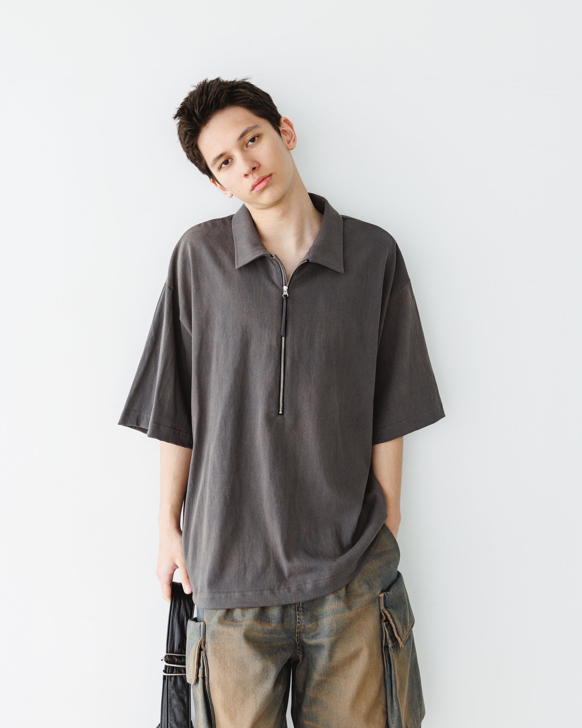 CITY S/S HALF ZIP SHIRT (BLACK)