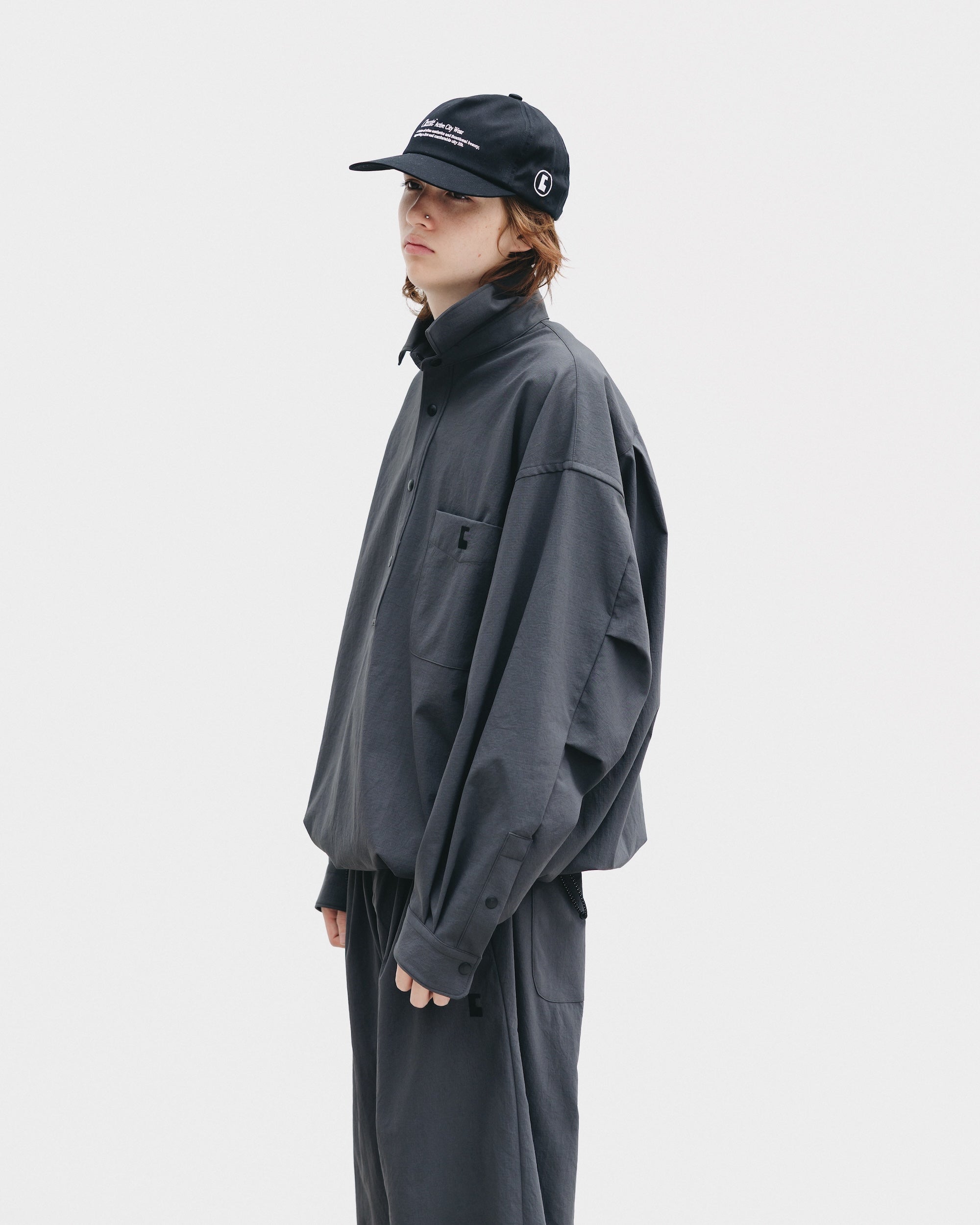 【9.20 SAT 20:00- IN STOCK】CITY UNIFORM L/S PULLOVER SHIRT (GRAY)