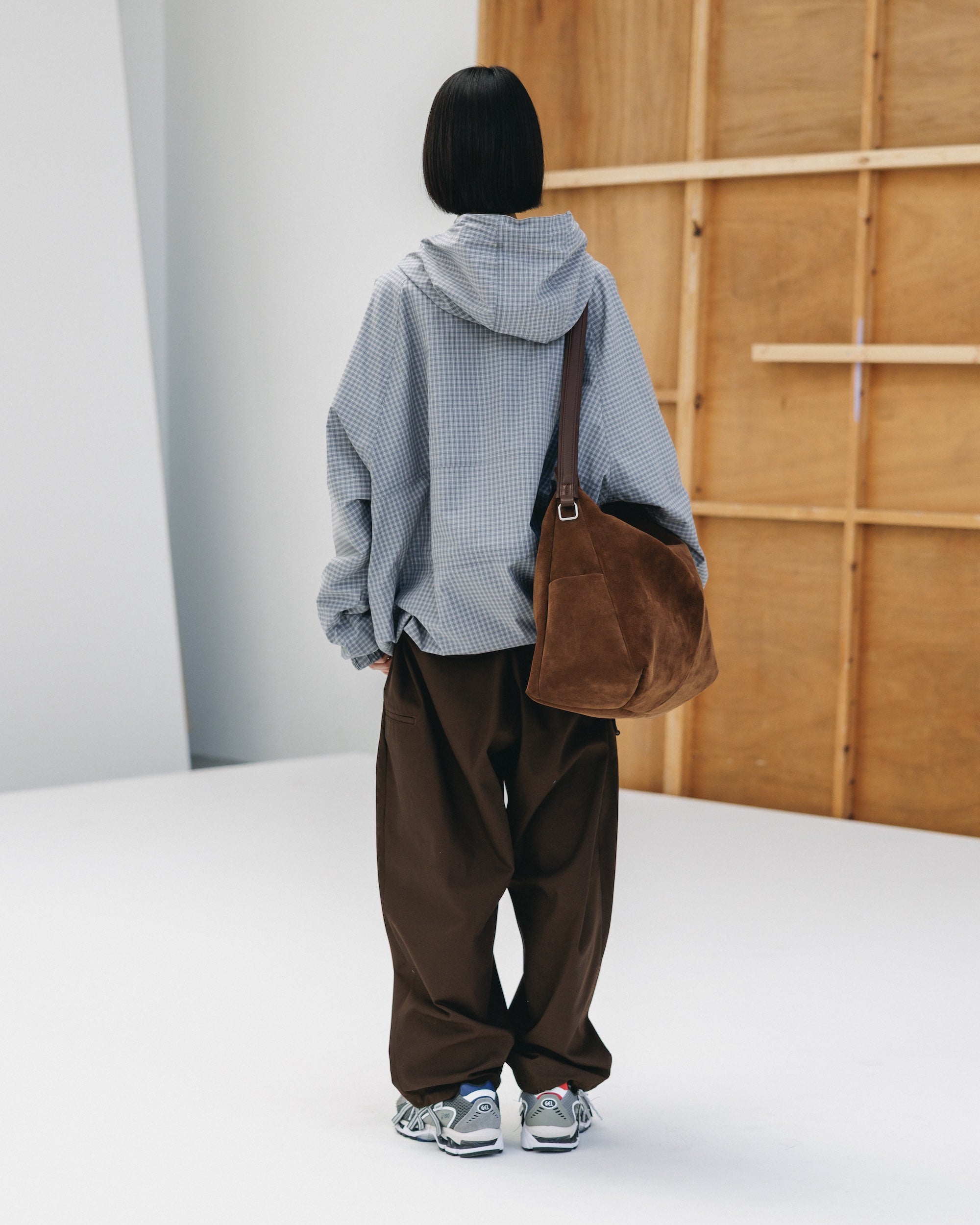 PACKABLE CITY ANORAK PARKA (GRAY(MINI CHECK))