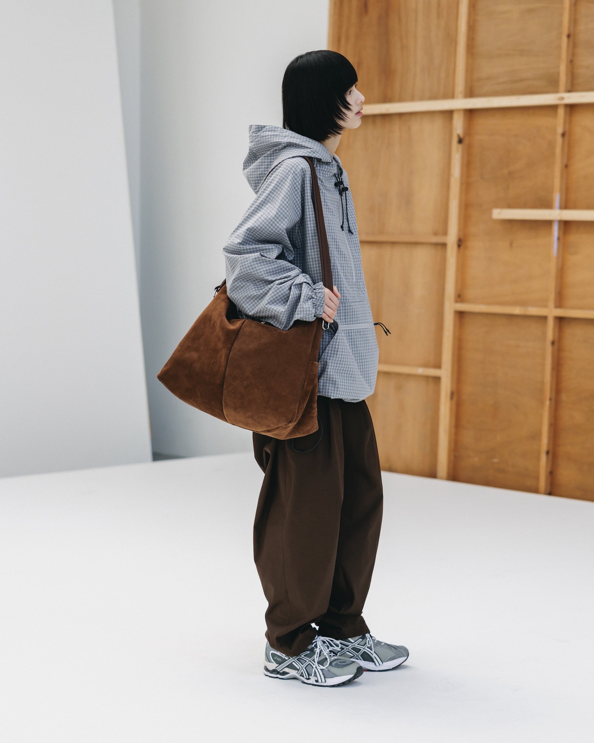 PACKABLE CITY ANORAK PARKA (GRAY(MINI CHECK))