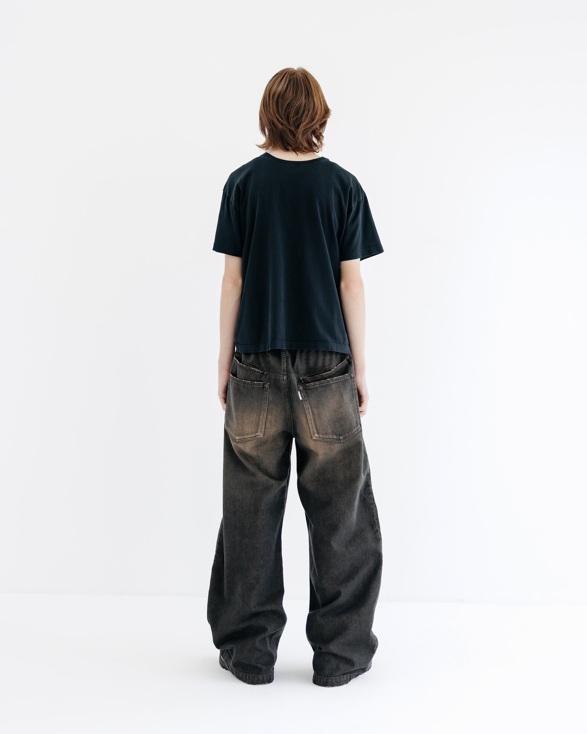 【8.30 SAT 20:00- IN STOCK】VINTAGE DYED SELVEDGE DENIM WIDE PANTS (VINTAGE BLACK)