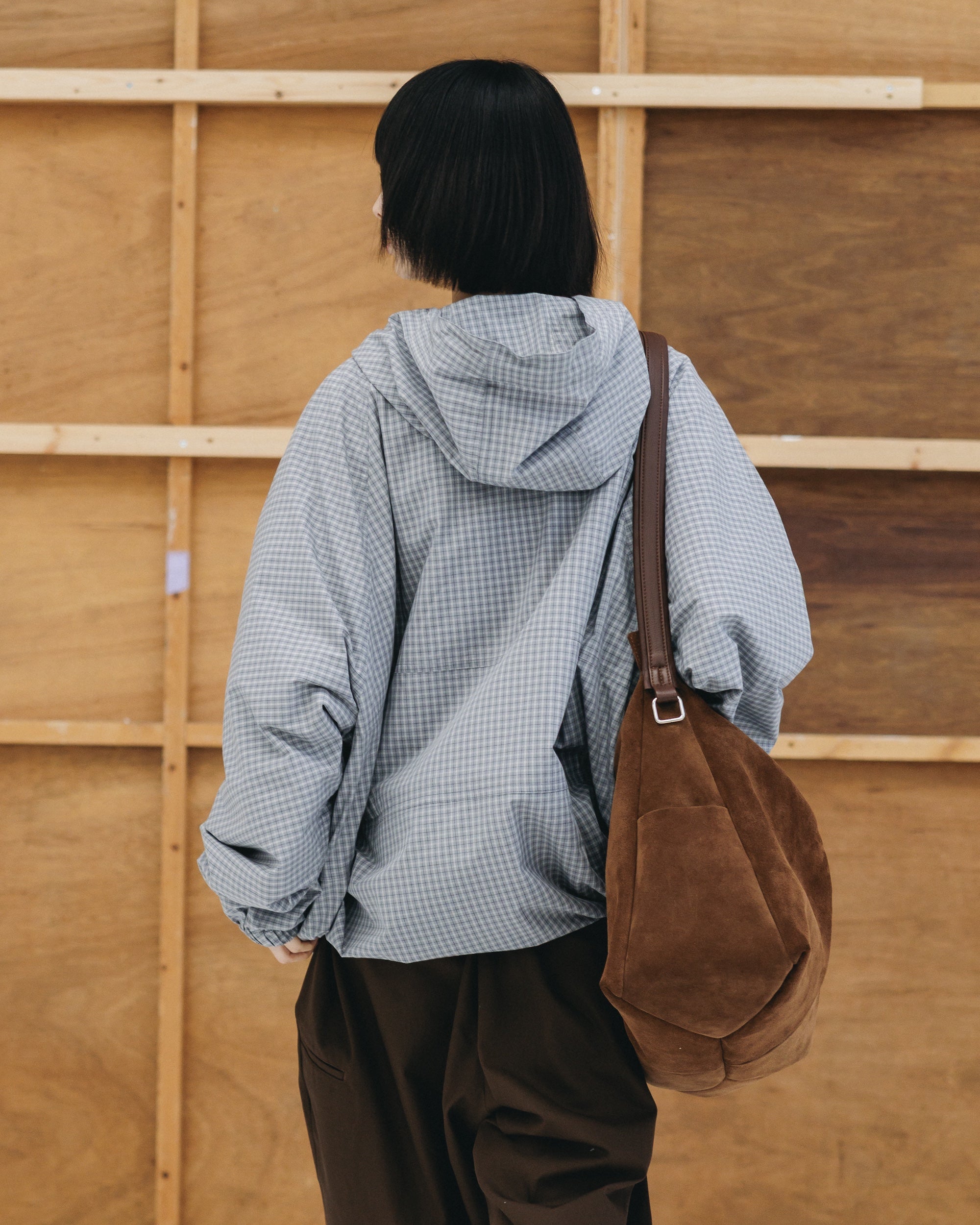 PACKABLE CITY ANORAK PARKA (GRAY(MINI CHECK))