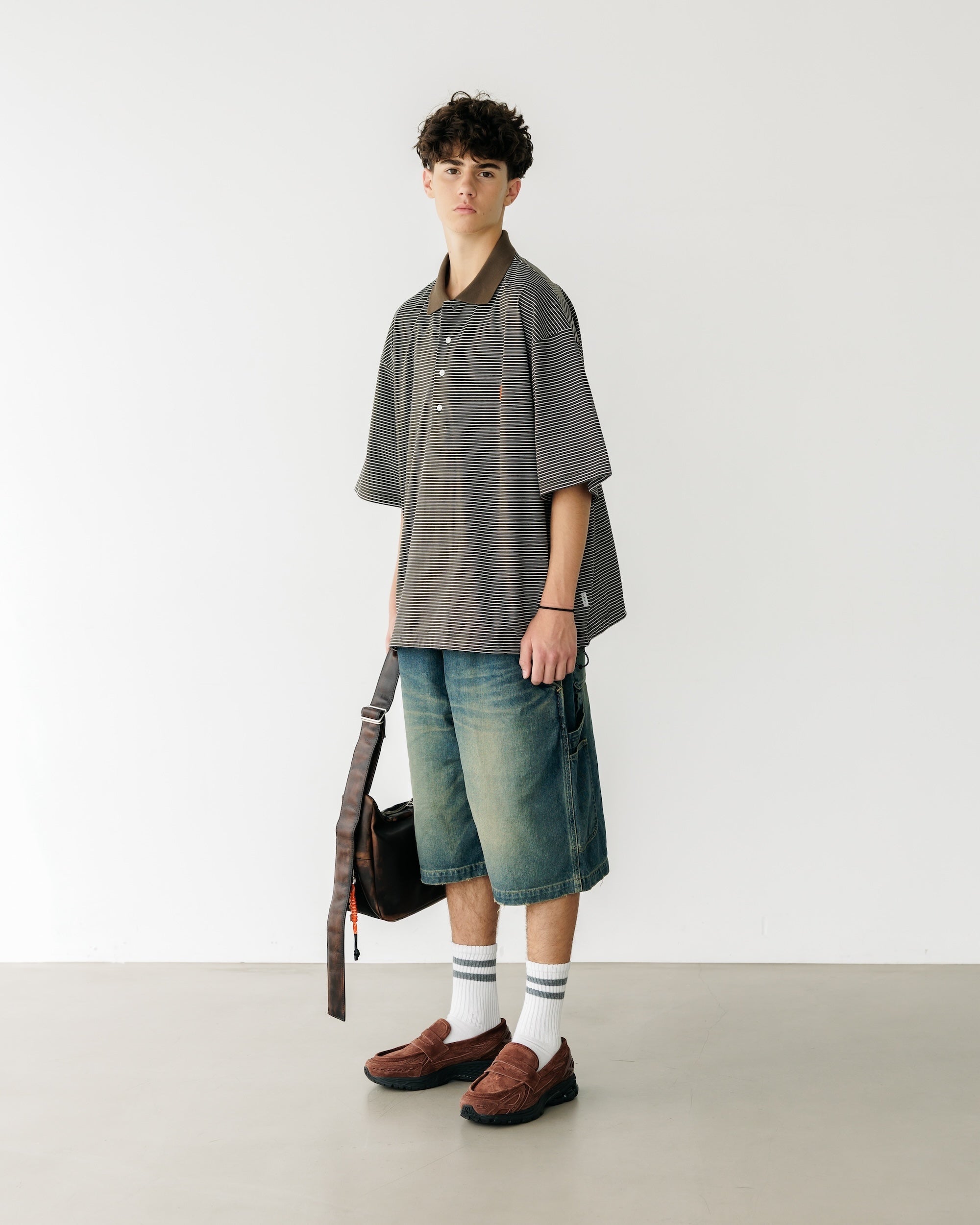 VINTAGE DYED SELVEDGE DENIM WORKER HALF PANTS (VINTAGE INDIGO)