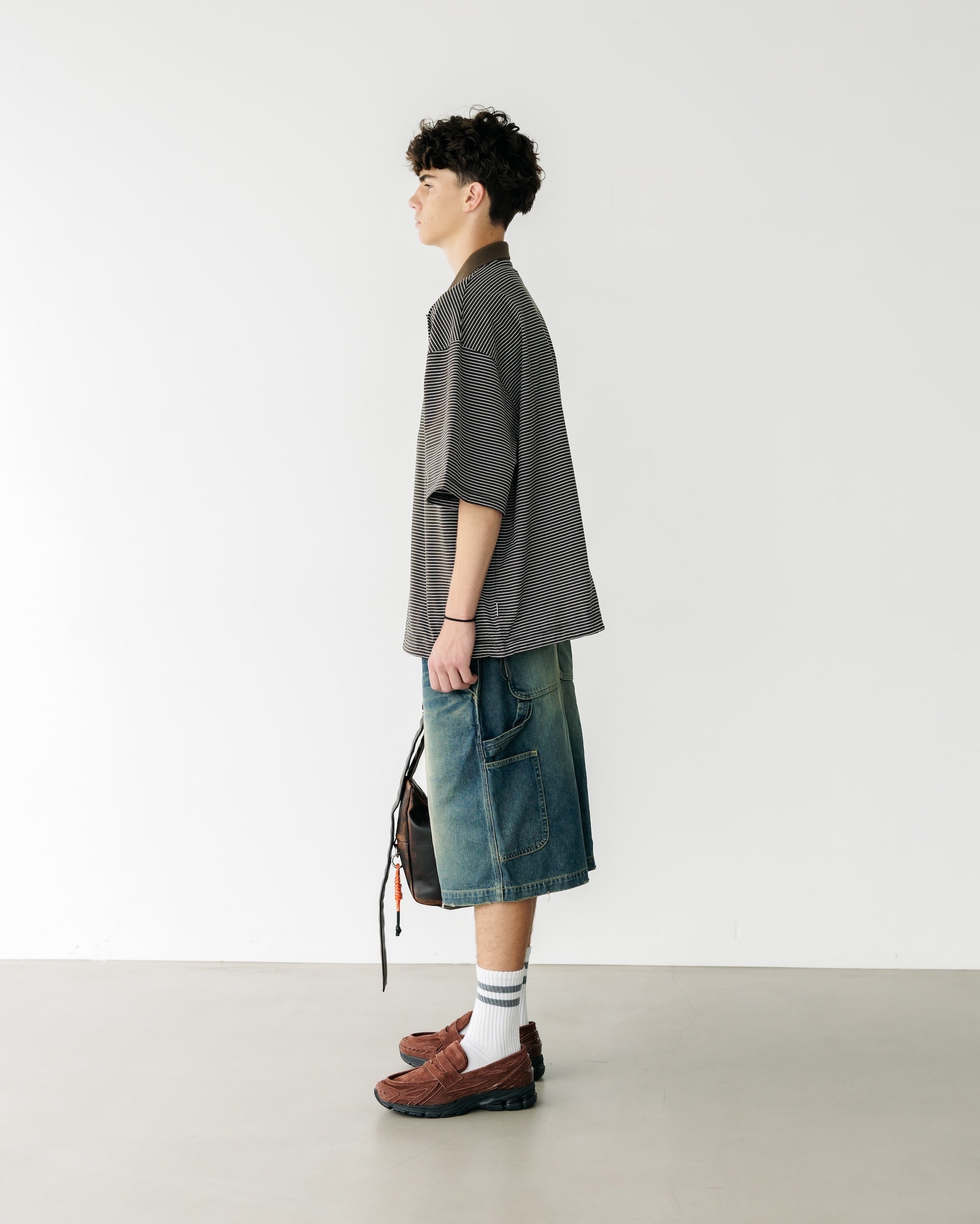 VINTAGE DYED SELVEDGE DENIM WORKER HALF PANTS (VINTAGE INDIGO)