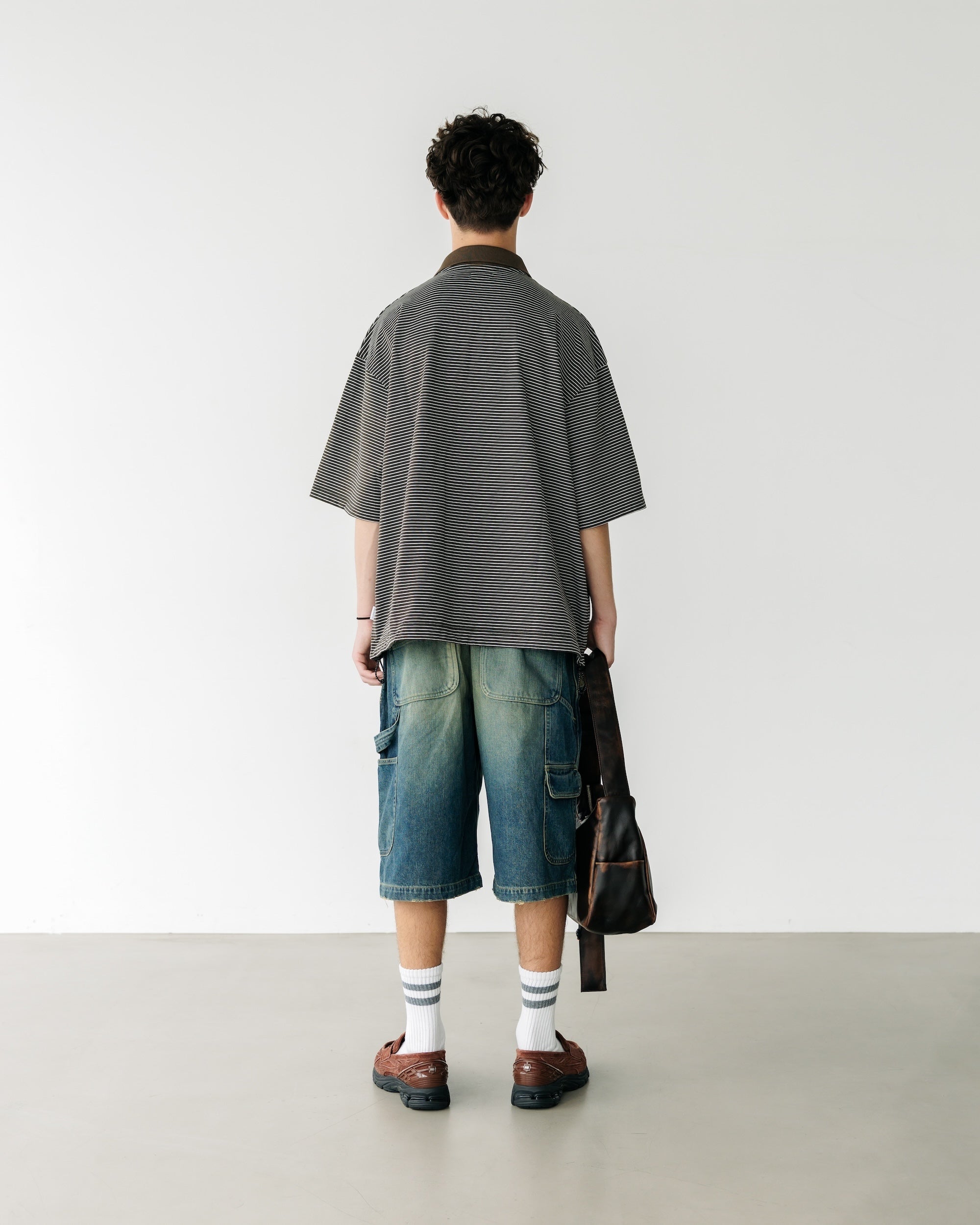 VINTAGE DYED SELVEDGE DENIM WORKER HALF PANTS (VINTAGE INDIGO)