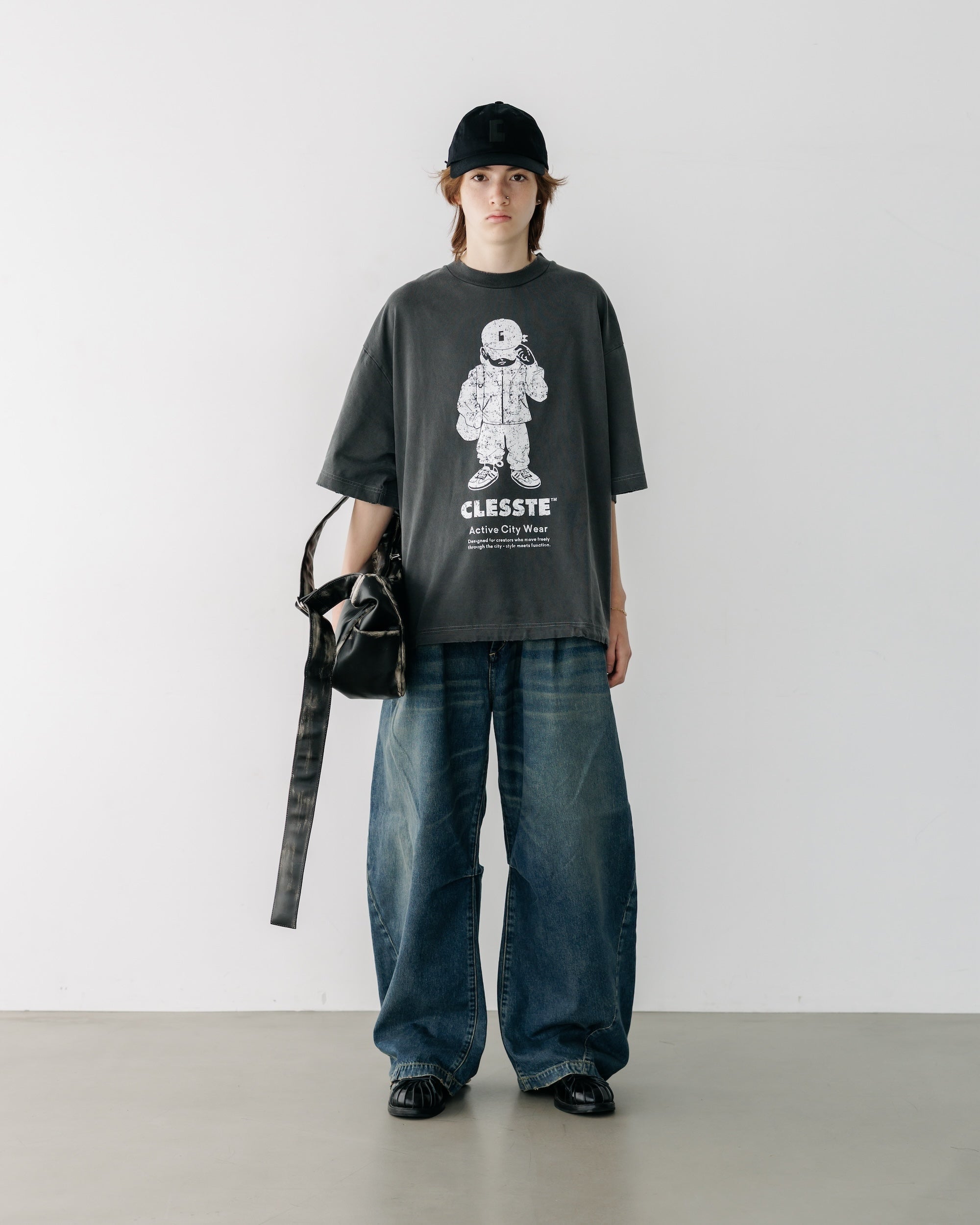 【10.1 WED 20:00- IN STOCK】VINTAGE DYED SELVEDGE DENIM BARREL LEG PANTS (VINTAGE INDIGO)
