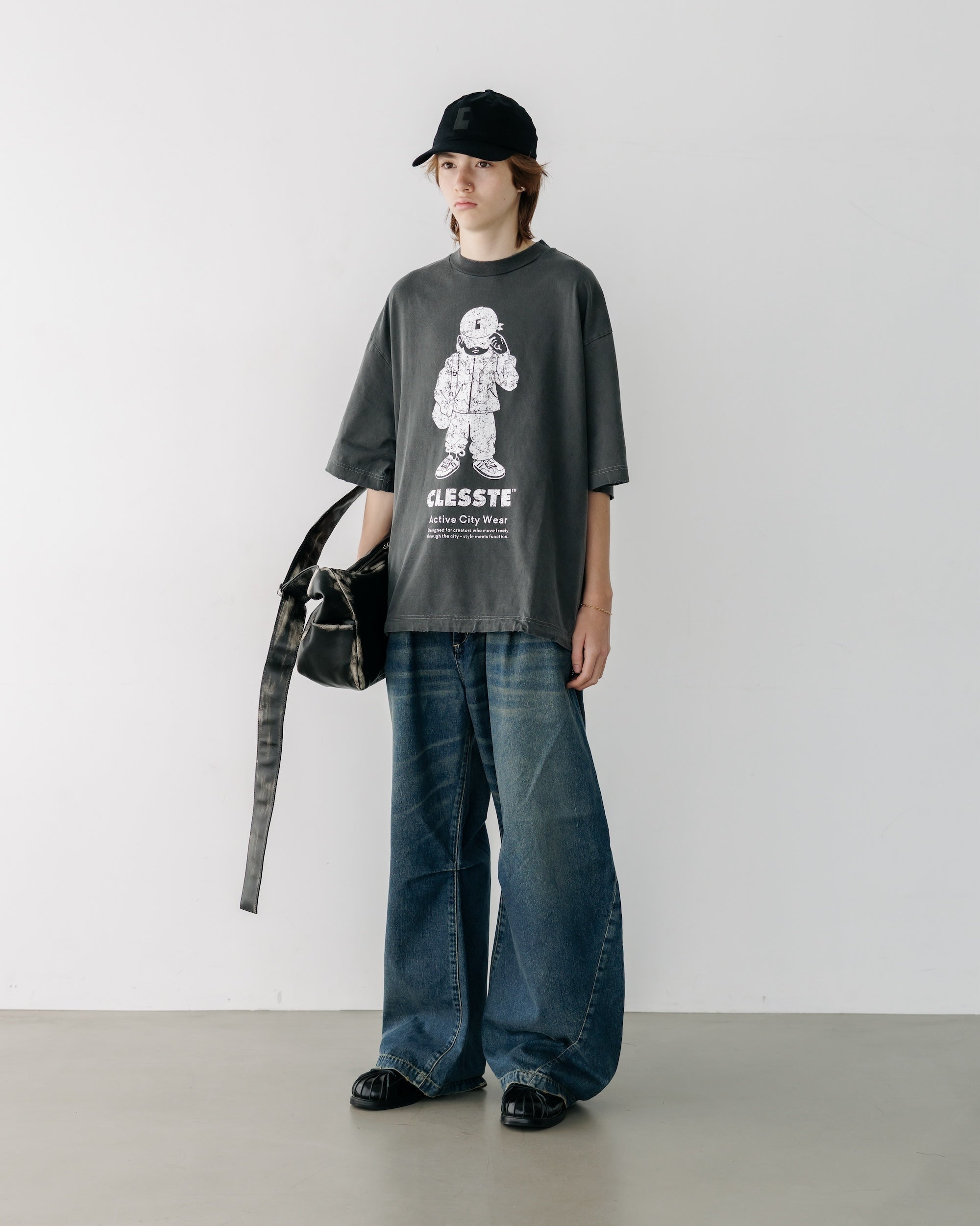 【10.1 WED 20:00- IN STOCK】VINTAGE DYED SELVEDGE DENIM BARREL LEG PANTS (VINTAGE INDIGO)