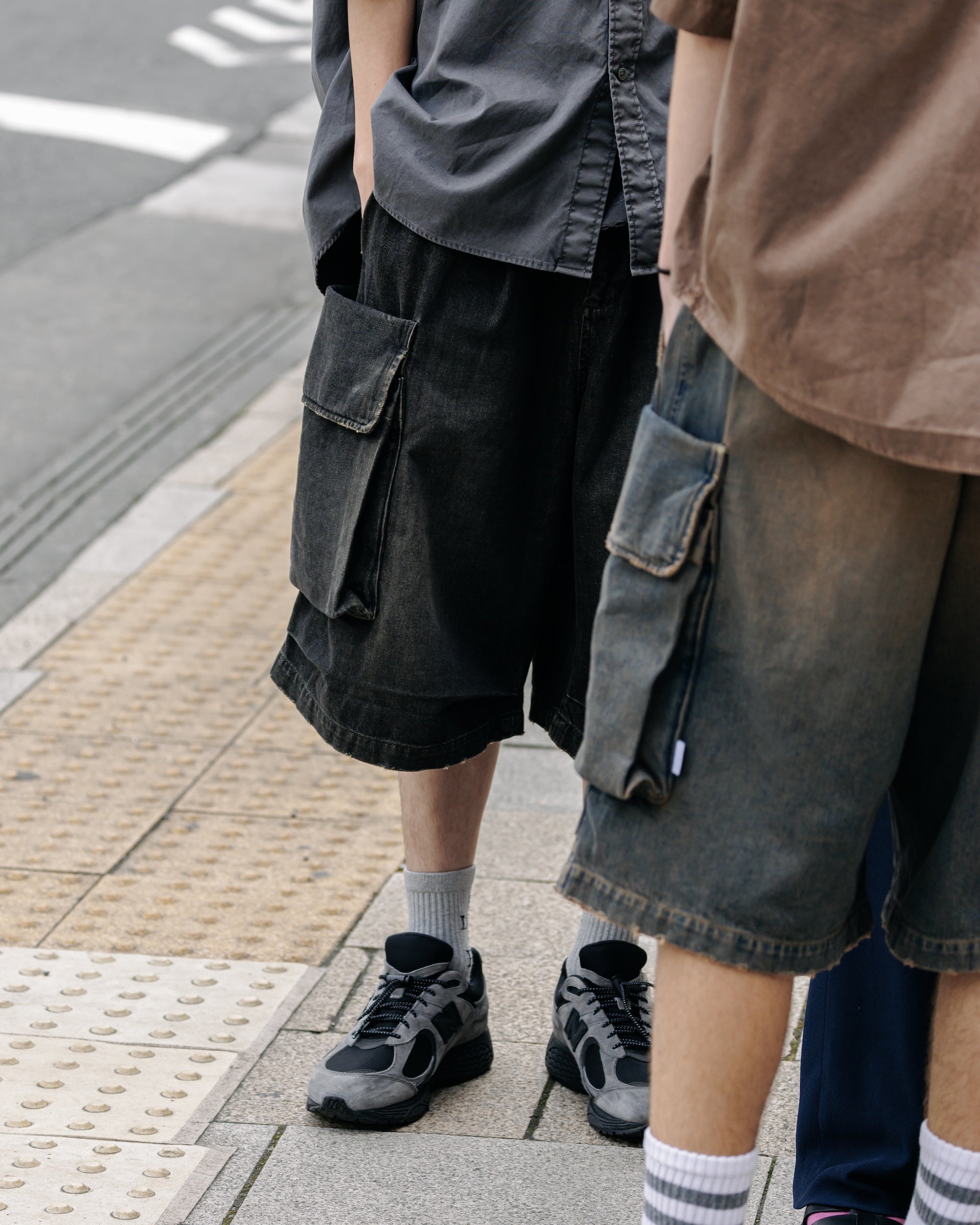 【3.18 WED 20:00- IN STOCK】VINTAGE DYED SELVEDGE DENIM CITY MILITARY HALF PANTS (VINTAGE BROWN)