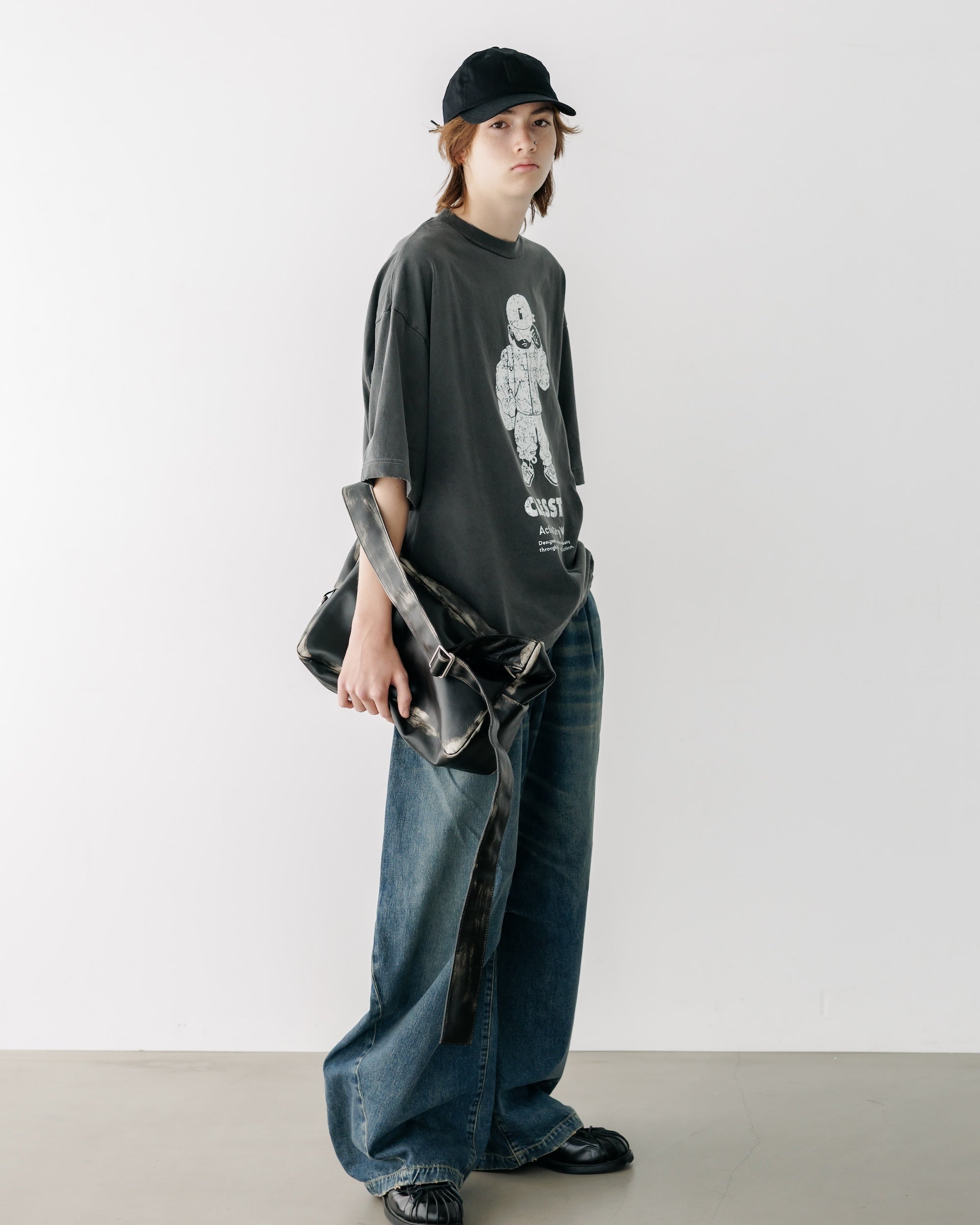 【10.1 WED 20:00- IN STOCK】VINTAGE DYED SELVEDGE DENIM BARREL LEG PANTS (VINTAGE INDIGO)