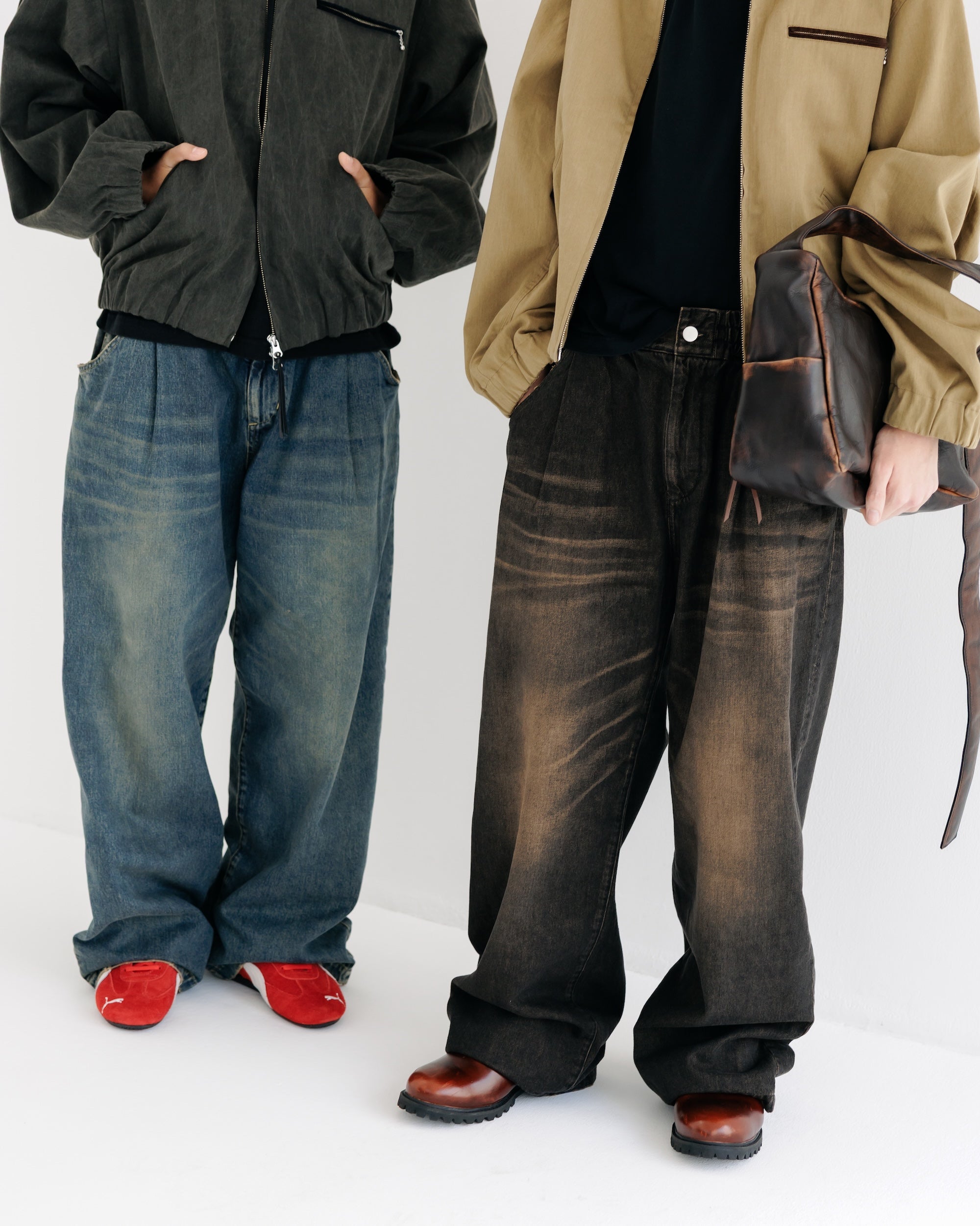 【8.30 SAT 20:00- IN STOCK】VINTAGE DYED SELVEDGE DENIM WIDE PANTS (VINTAGE INDIGO)