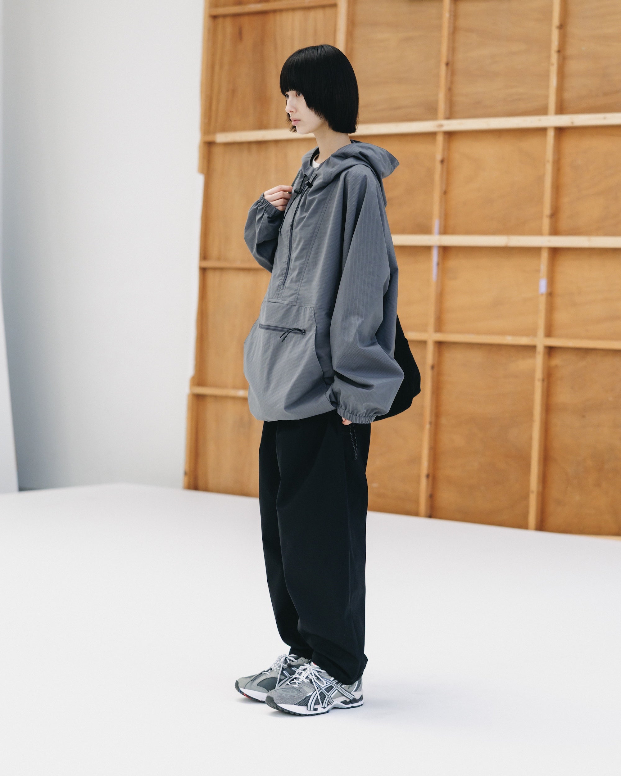 PACKABLE CITY ANORAK PARKA (GRAY(MINI GRAPH CHECK))