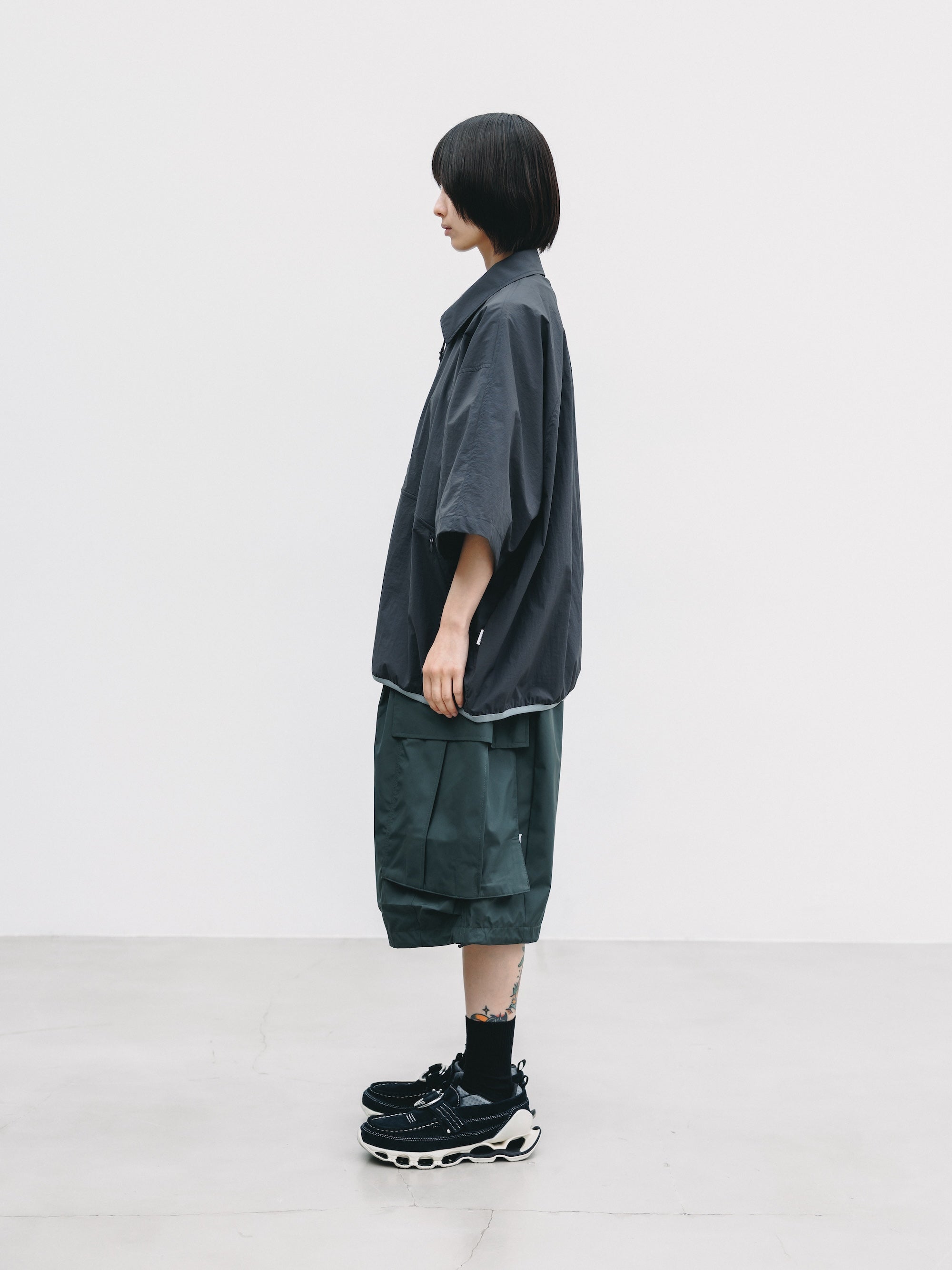 【6.20 SAT 20:00- IN STOCK】HALF ZIP TRAIL S/S SHIRT (BLACK)