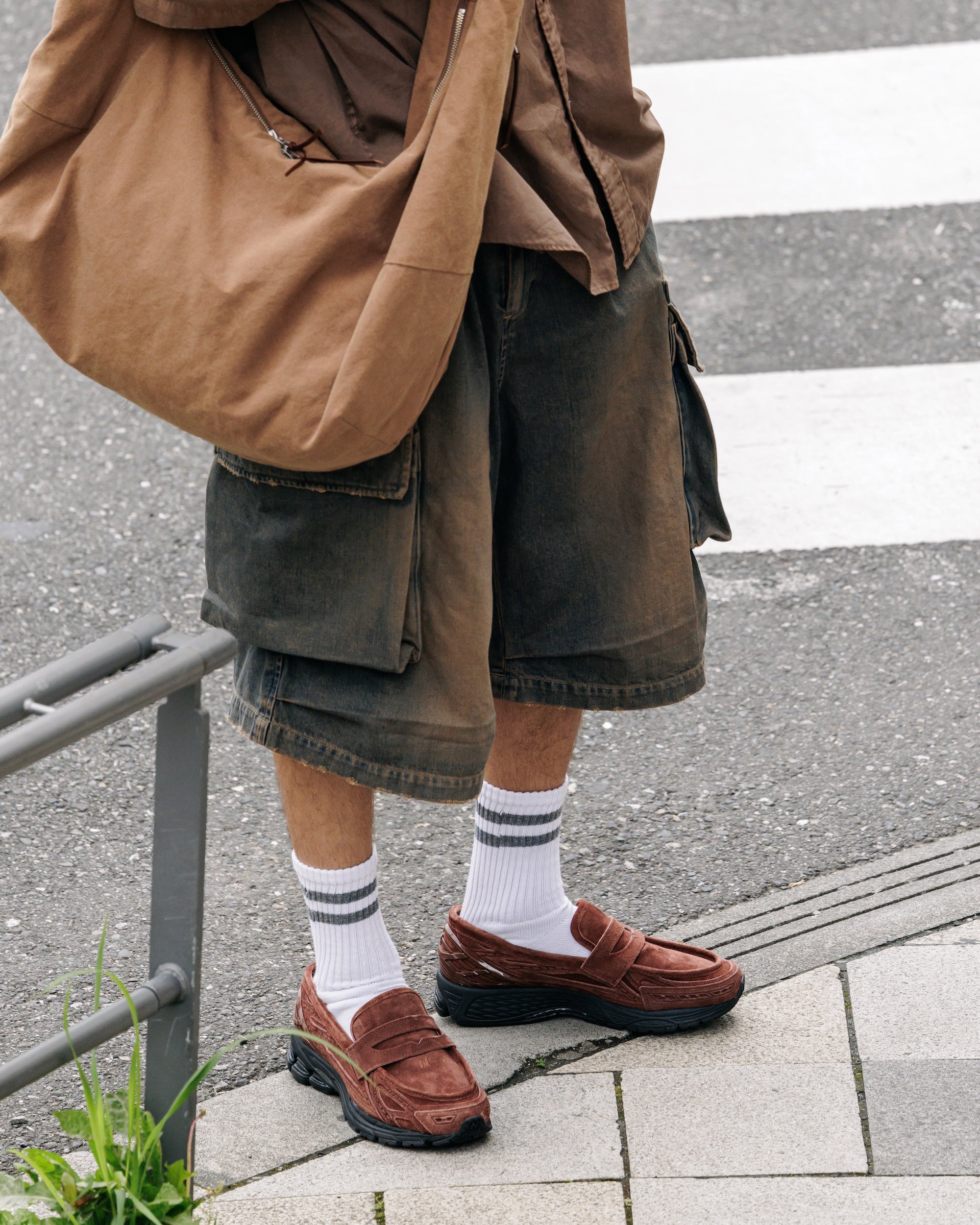 【3.18 WED 20:00- IN STOCK】VINTAGE DYED SELVEDGE DENIM CITY MILITARY HALF PANTS (VINTAGE BROWN)