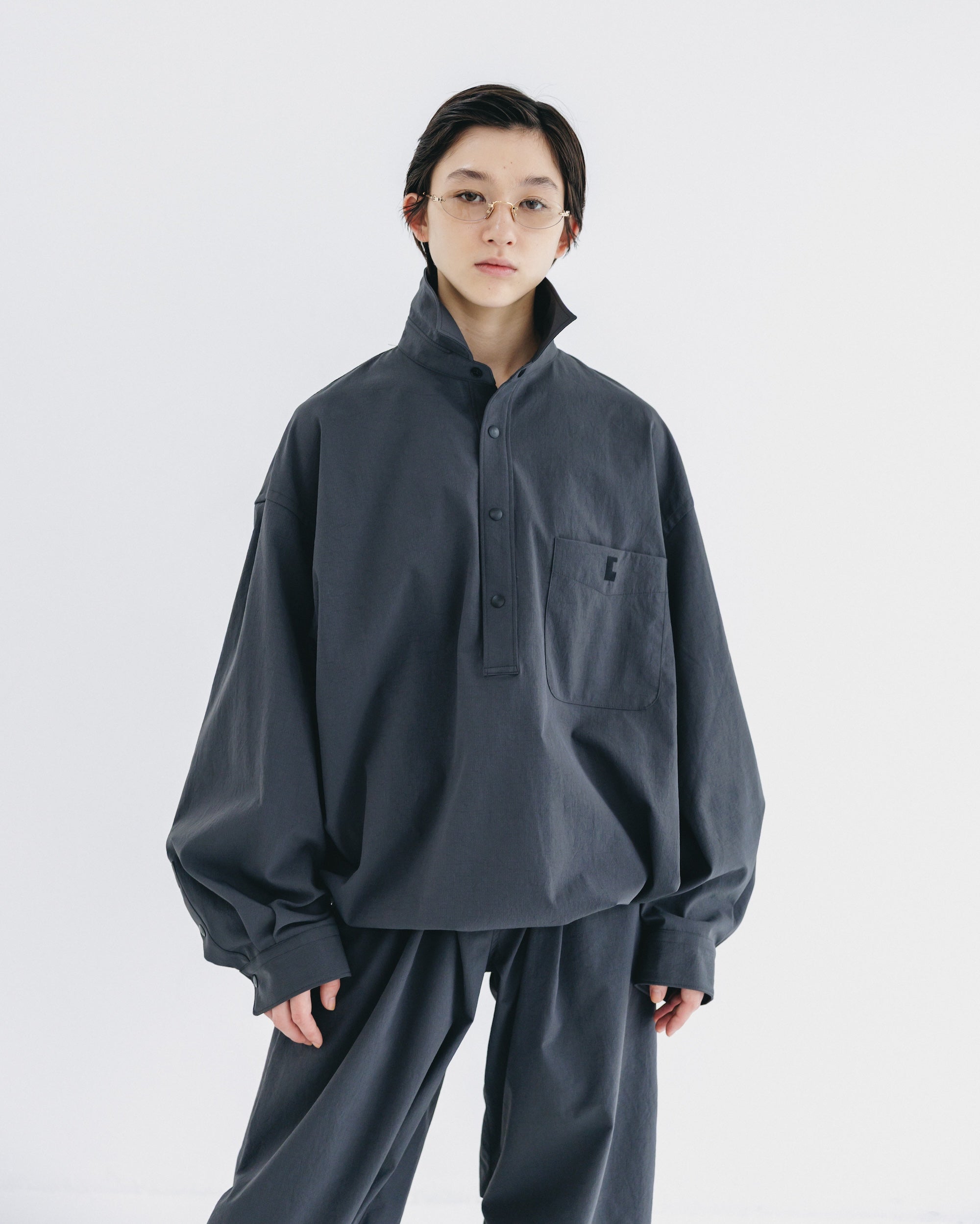 【9.20 SAT 20:00- IN STOCK】CITY UNIFORM L/S PULLOVER SHIRT (GRAY)