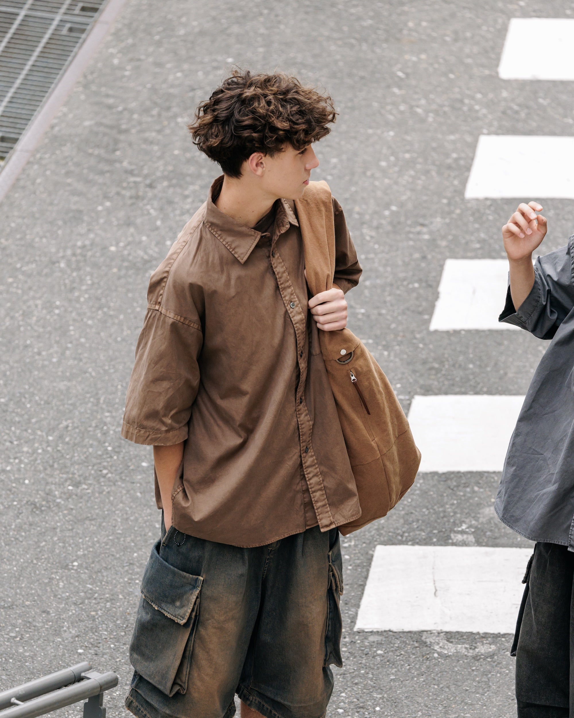 【3.18 WED 20:00- IN STOCK】VINTAGE DYED SELVEDGE DENIM CITY MILITARY HALF PANTS (VINTAGE BROWN)