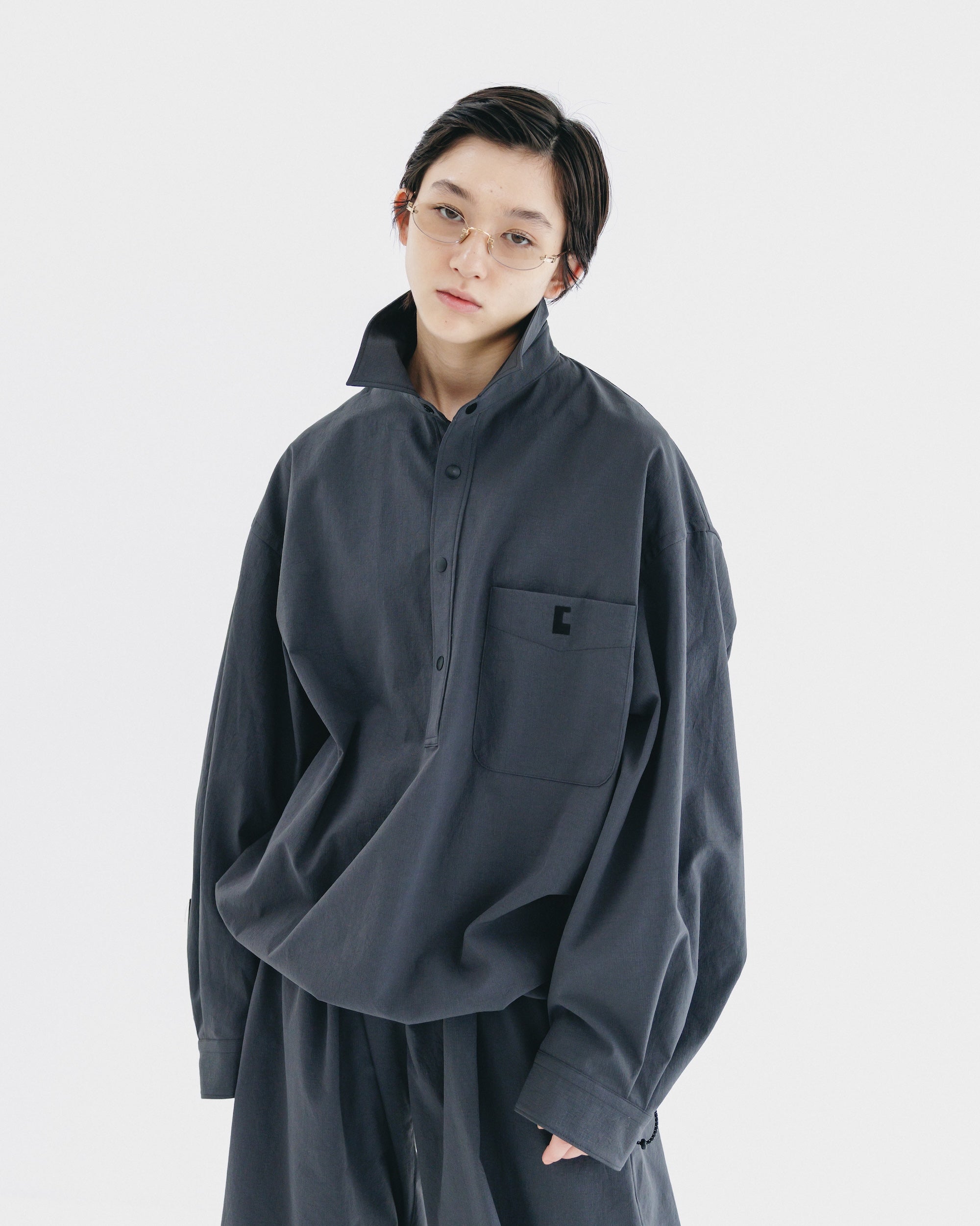 【9.20 SAT 20:00- IN STOCK】CITY UNIFORM L/S PULLOVER SHIRT (GRAY)