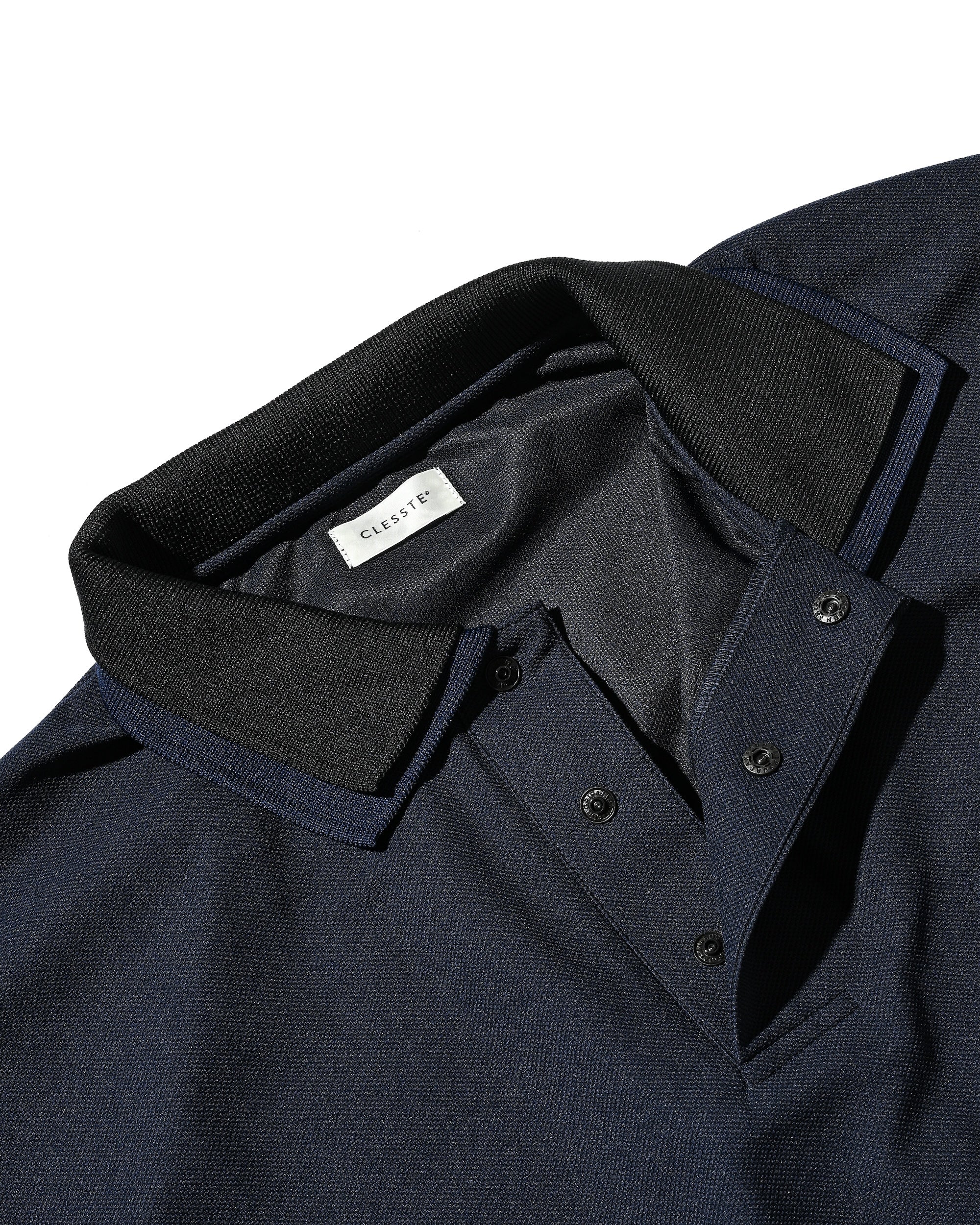 【8.20 WED 20:00- IN STOCK】ACTIVE CITY S/S DOUBLE COLLAR POLO SHIRT (NAVY×BLACK)