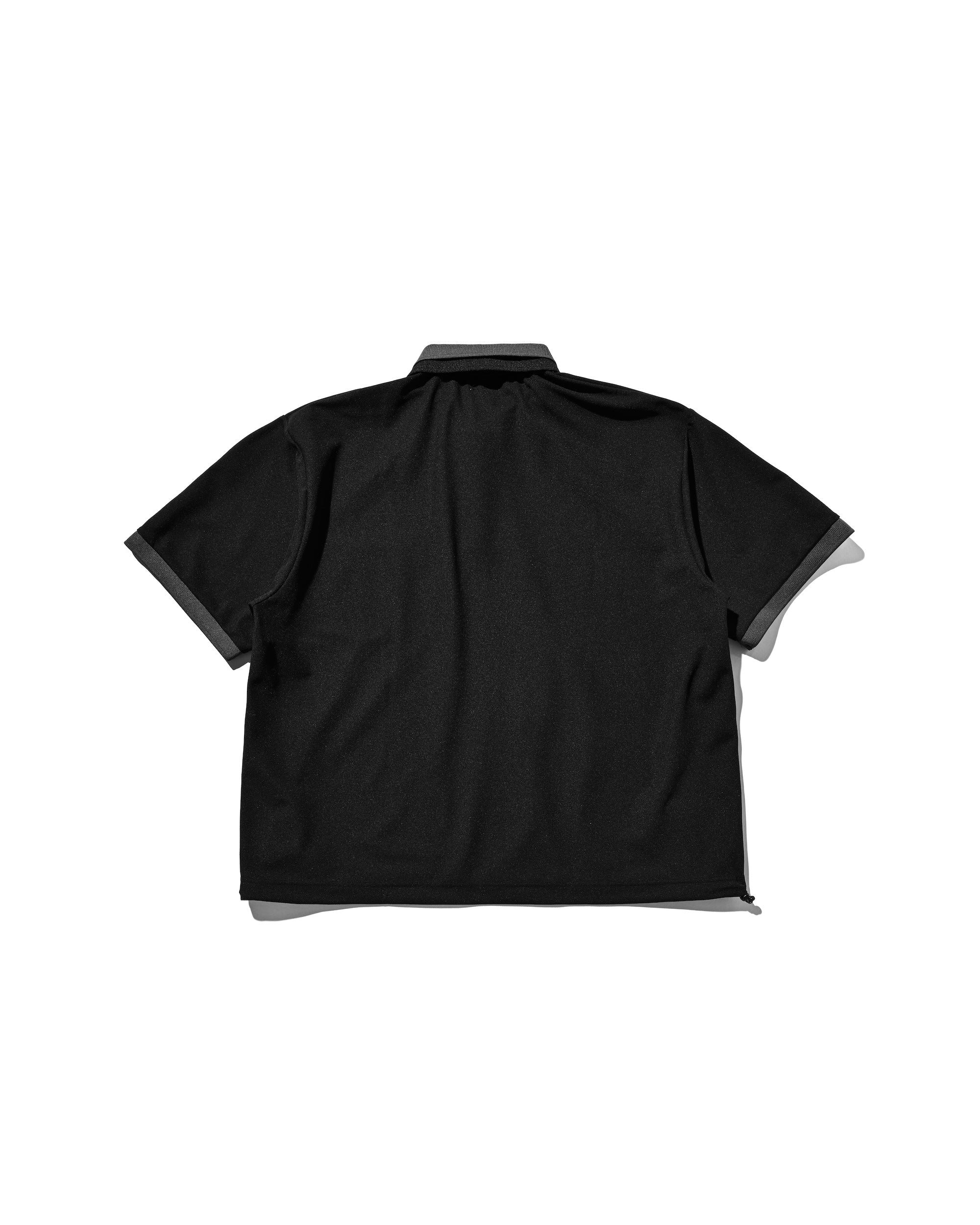 【8.20 WED 20:00- IN STOCK】ACTIVE CITY S/S DOUBLE COLLAR POLO SHIRT (BLACK×GRAY)