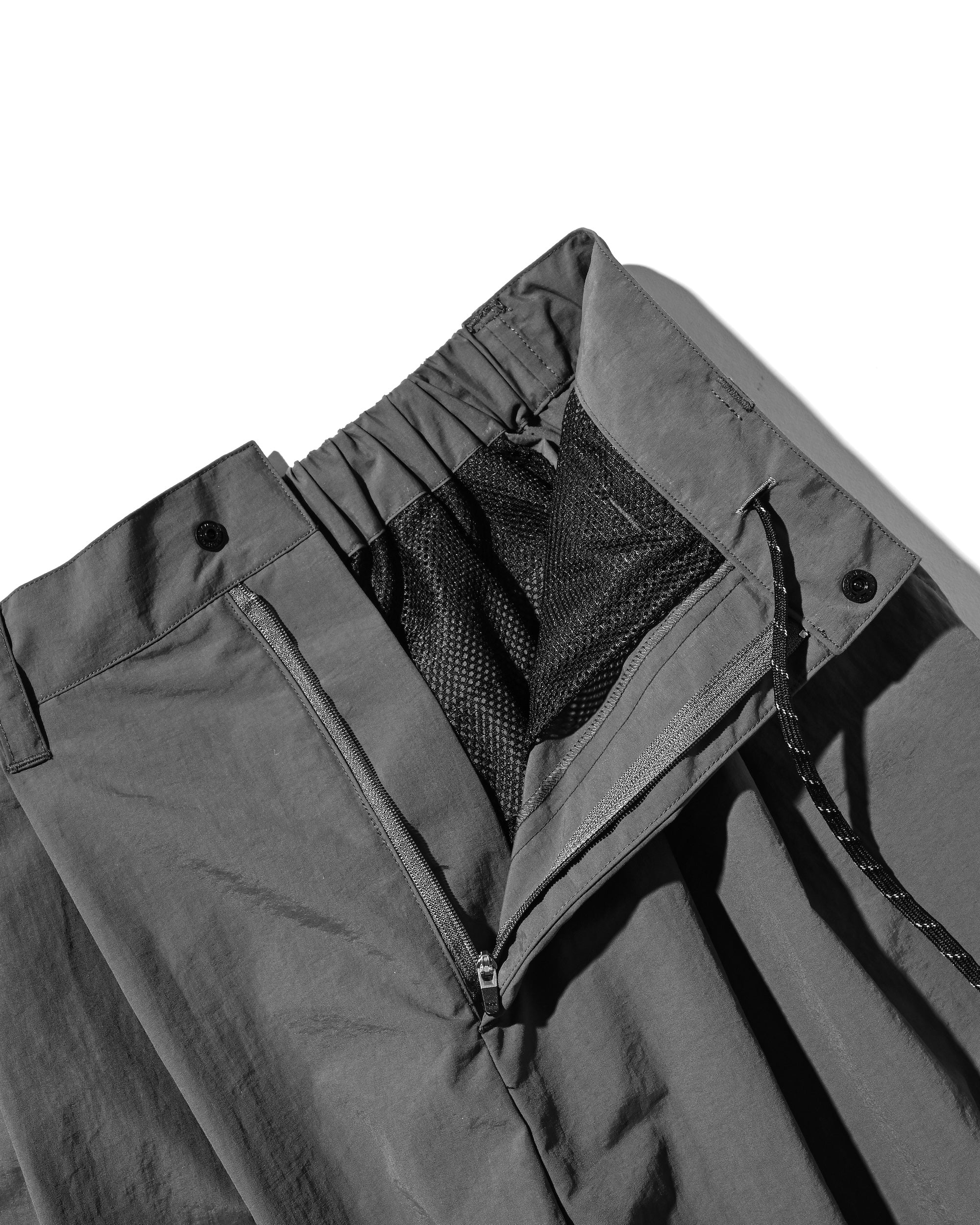 【10.15 WED 20:00- IN STOCK】WATER REPELLENT NYLON CITY UNIFORM WIDE TAPERED PANTS FOR YGM (GRAY×GRAY)