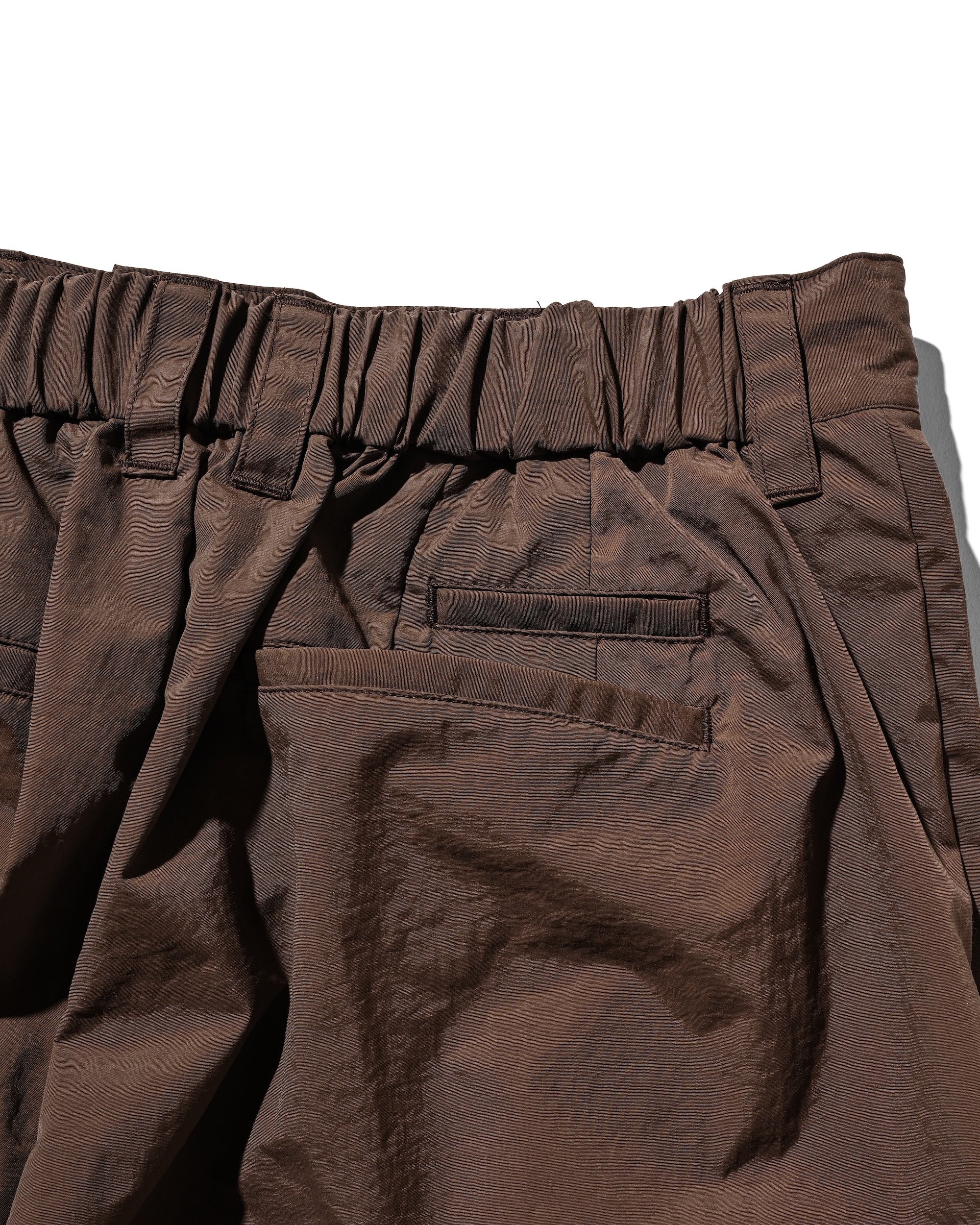 【10.15 WED 20:00- IN STOCK】WATER REPELLENT NYLON CITY UNIFORM WIDE TAPERED PANTS FOR YGM (BROWN×ORANGE)