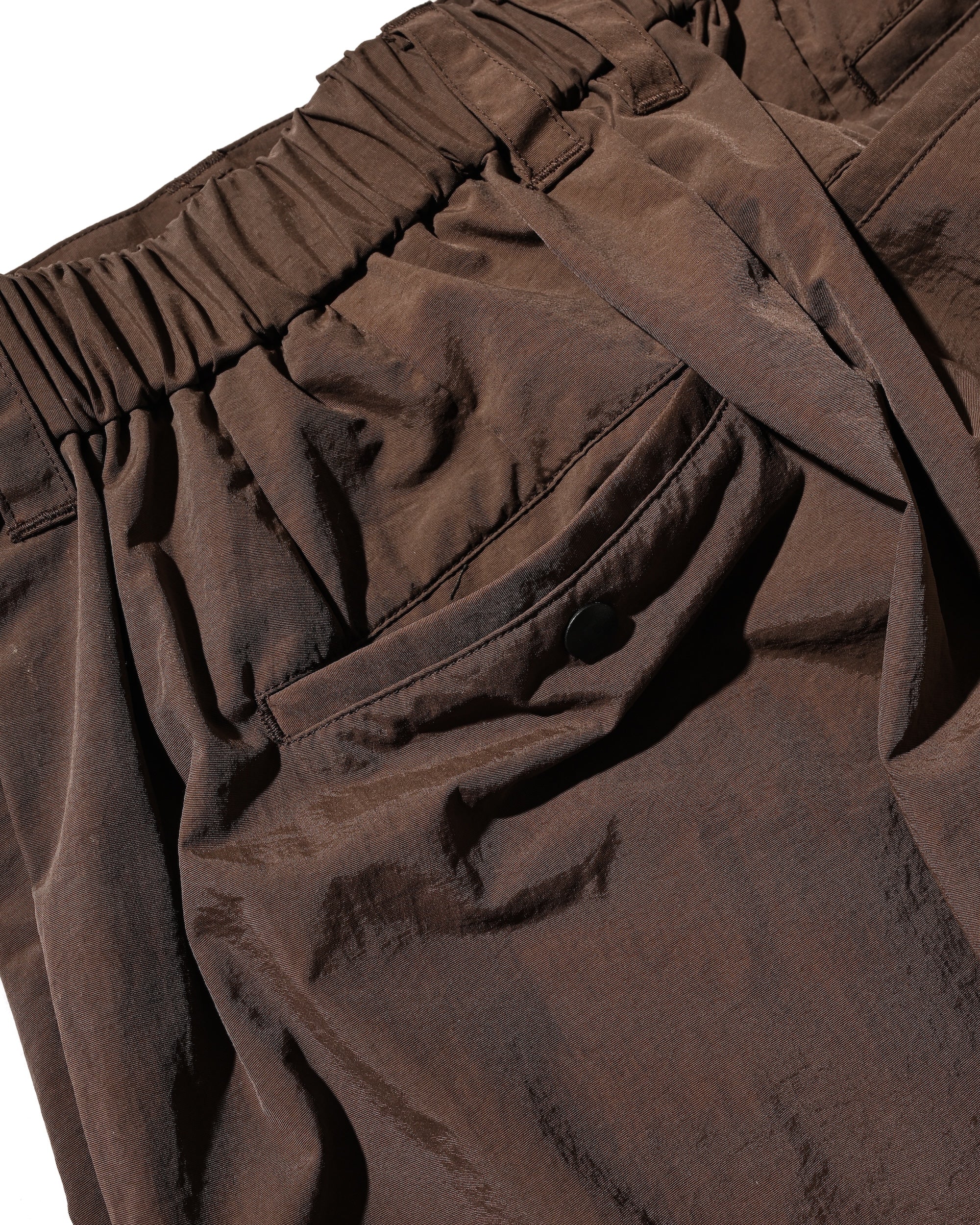 【10.15 WED 20:00- IN STOCK】WATER REPELLENT NYLON CITY UNIFORM WIDE TAPERED PANTS FOR YGM (BROWN×ORANGE)