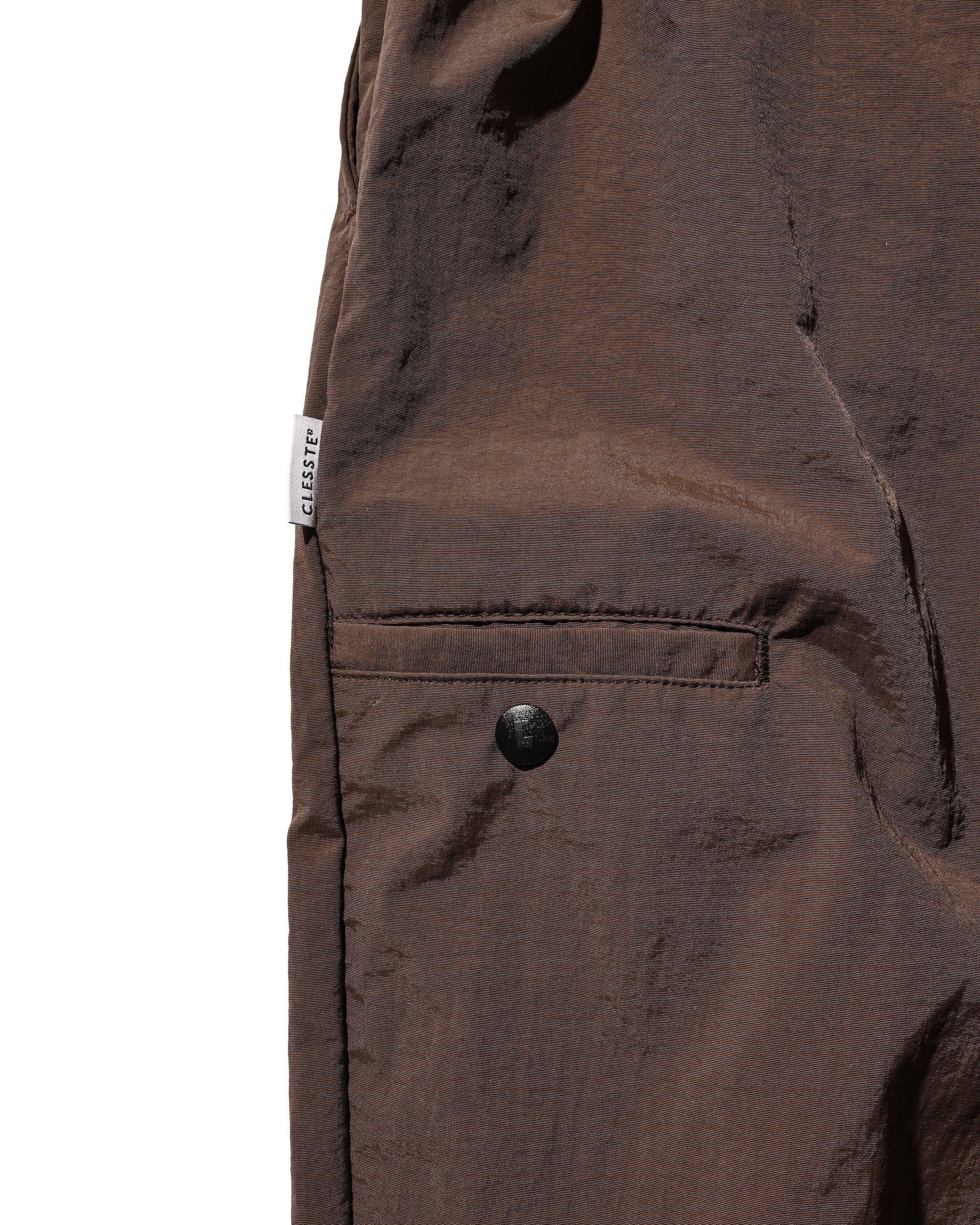 【10.15 WED 20:00- IN STOCK】WATER REPELLENT NYLON CITY UNIFORM WIDE TAPERED PANTS FOR YGM (BROWN×ORANGE)