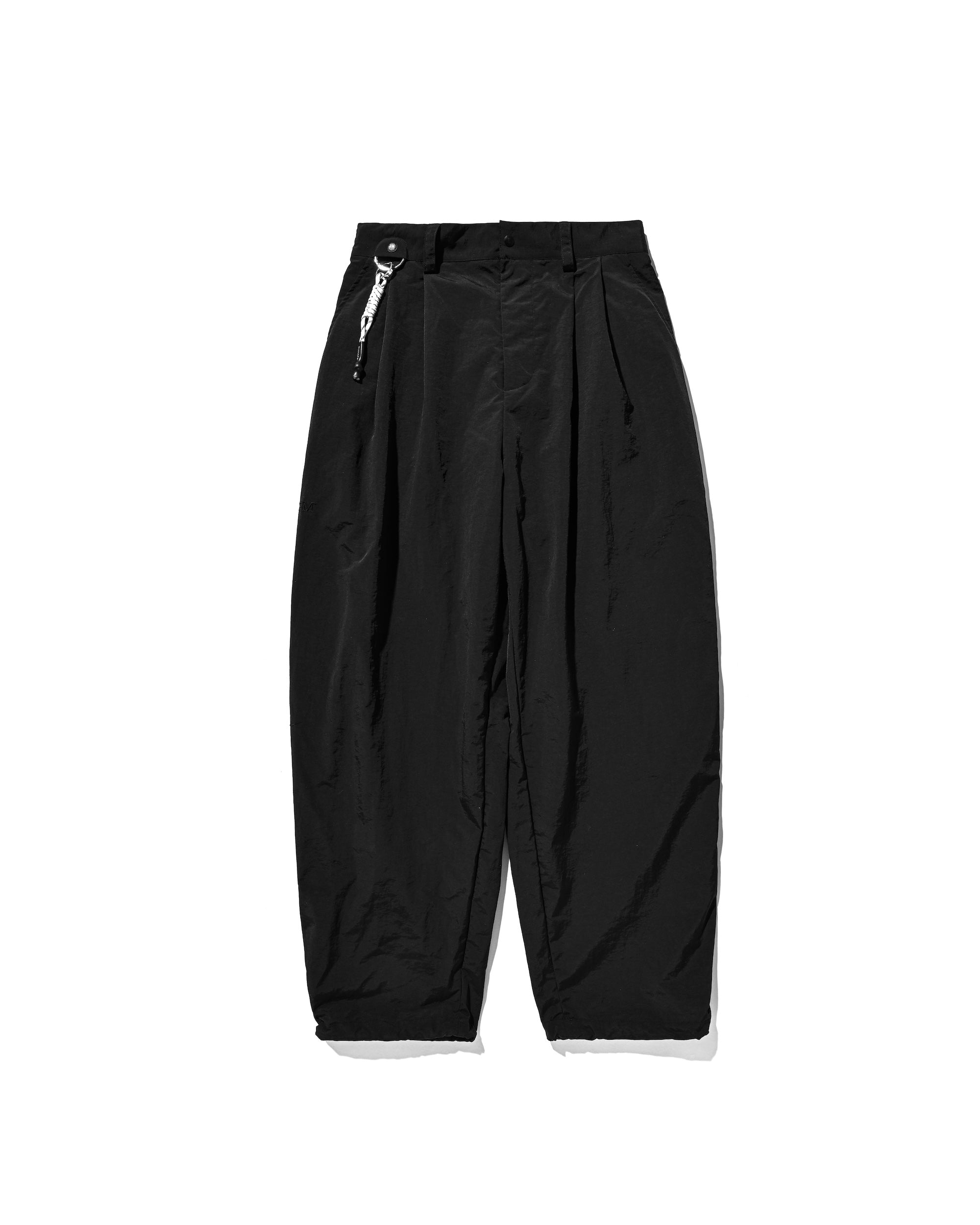 【10.15 WED 20:00- IN STOCK】WATER REPELLENT NYLON CITY UNIFORM WIDE TAPERED PANTS FOR YGM (BLACK×BLACK)
