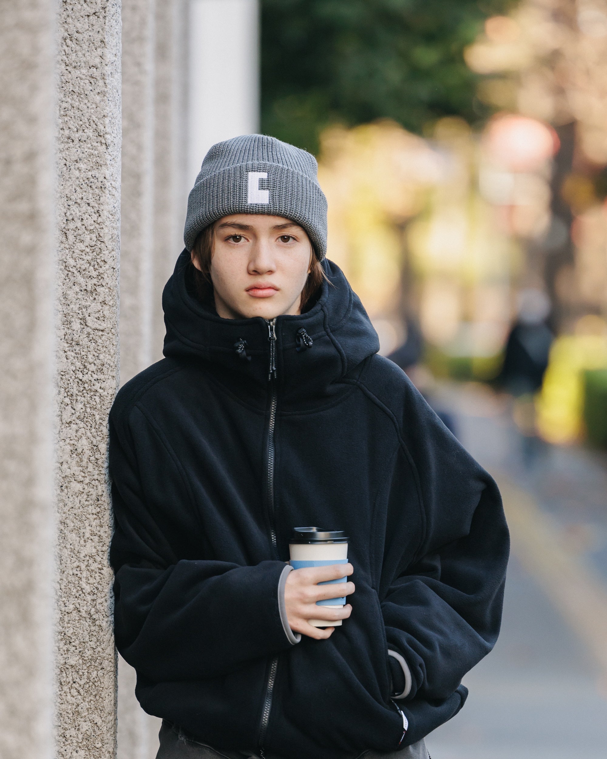【10.12 SUN 20:00- IN STOCK】“C” COTTON KNIT CAP 001 (GRAY)