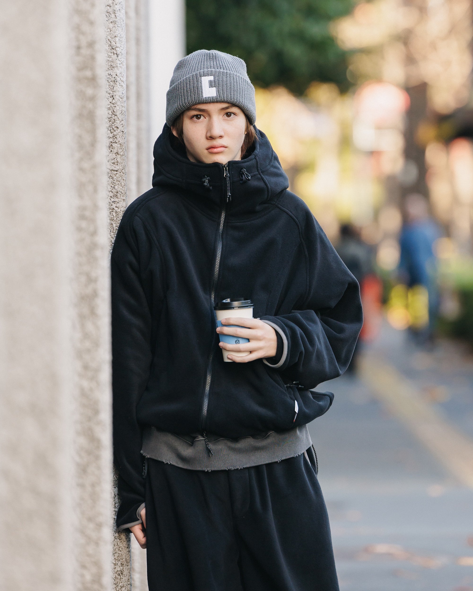 【10.12 SUN 20:00- IN STOCK】“C” COTTON KNIT CAP 001 (GRAY)