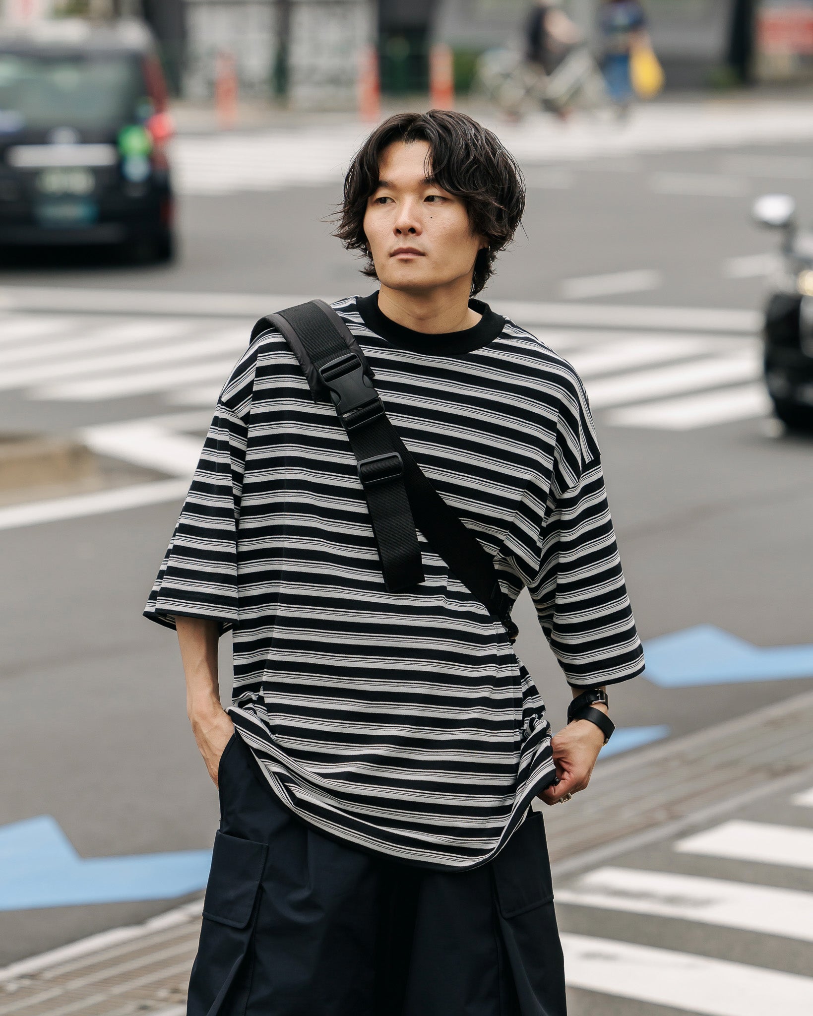 PADDED FLAP HOLIDAY BAG(BLACK)
