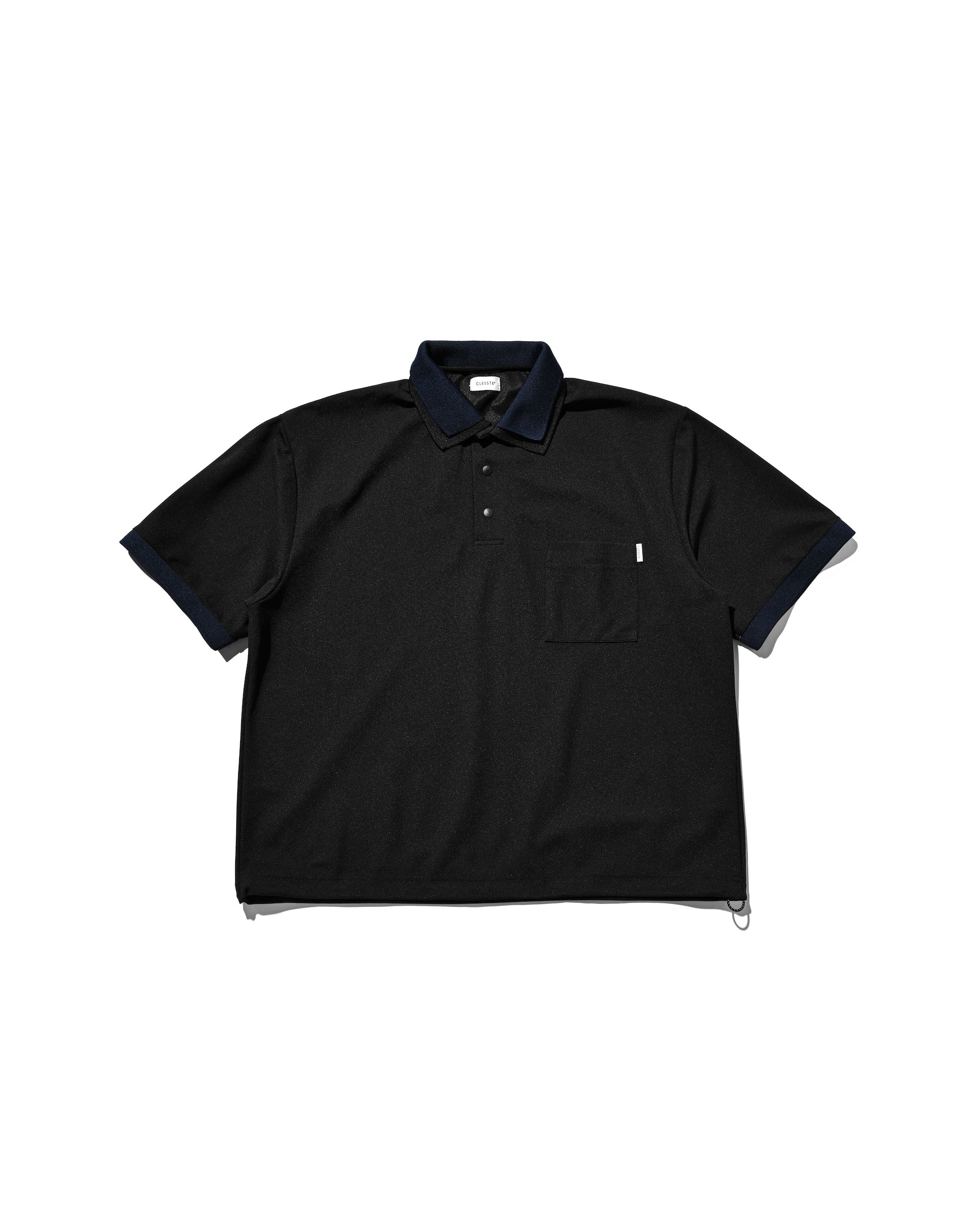 【8.20 WED 20:00- IN STOCK】ACTIVE CITY S/S DOUBLE COLLAR POLO SHIRT (BLACK×NAVY)