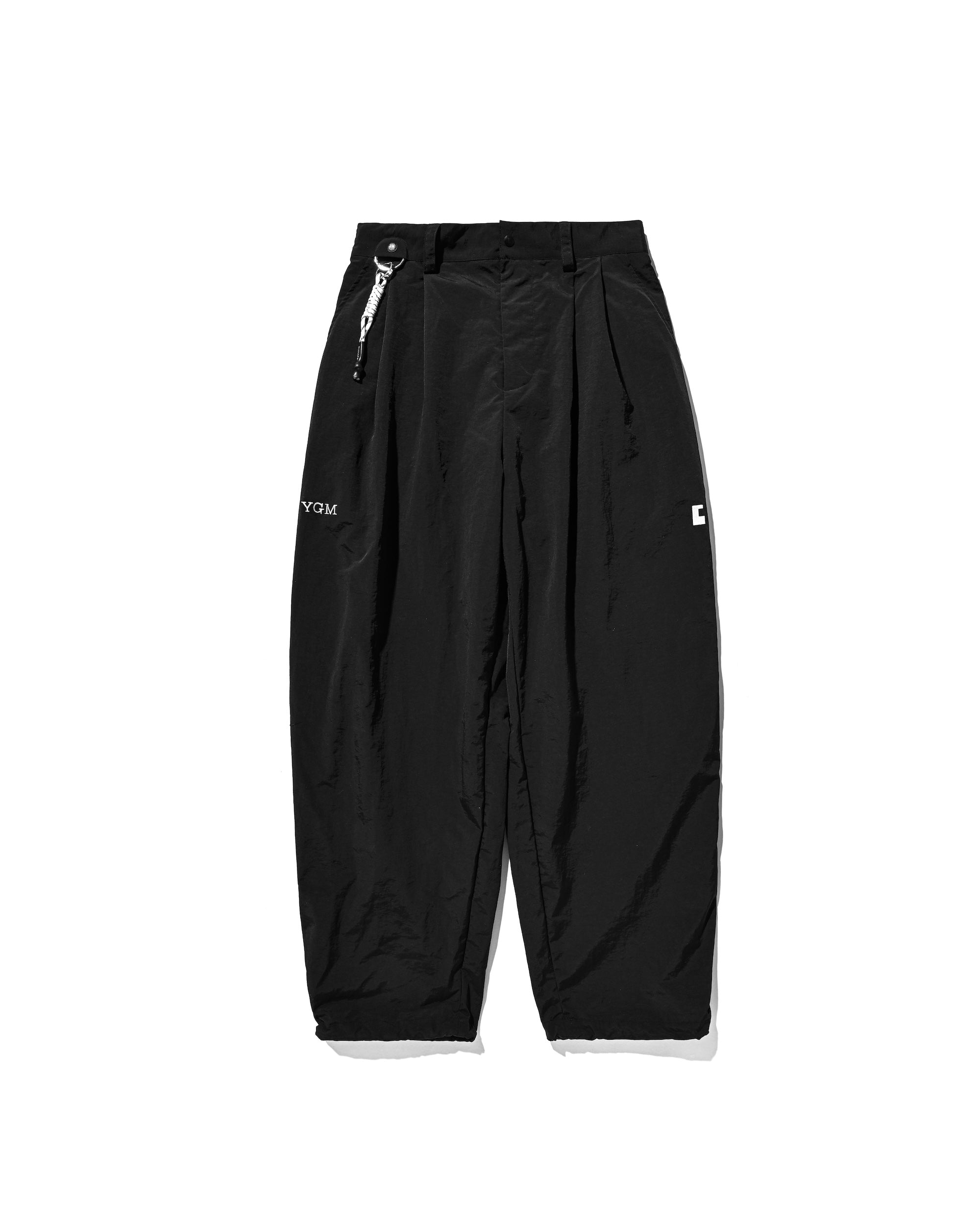 【10.15 WED 20:00- IN STOCK】WATER REPELLENT NYLON CITY UNIFORM WIDE TAPERED PANTS FOR YGM (BLACK×WHITE)