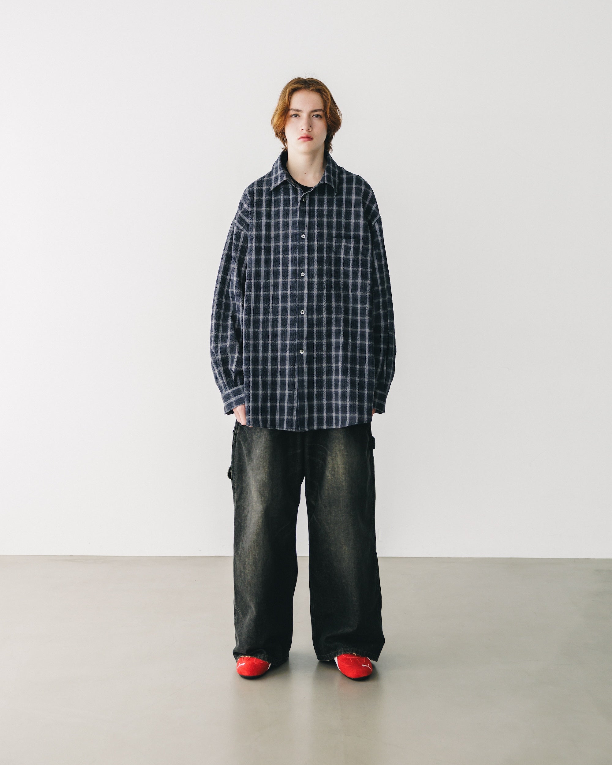VINTAGE DYED SELVEDGE DENIM WORKER PANTS (VINTAGE BLACK)